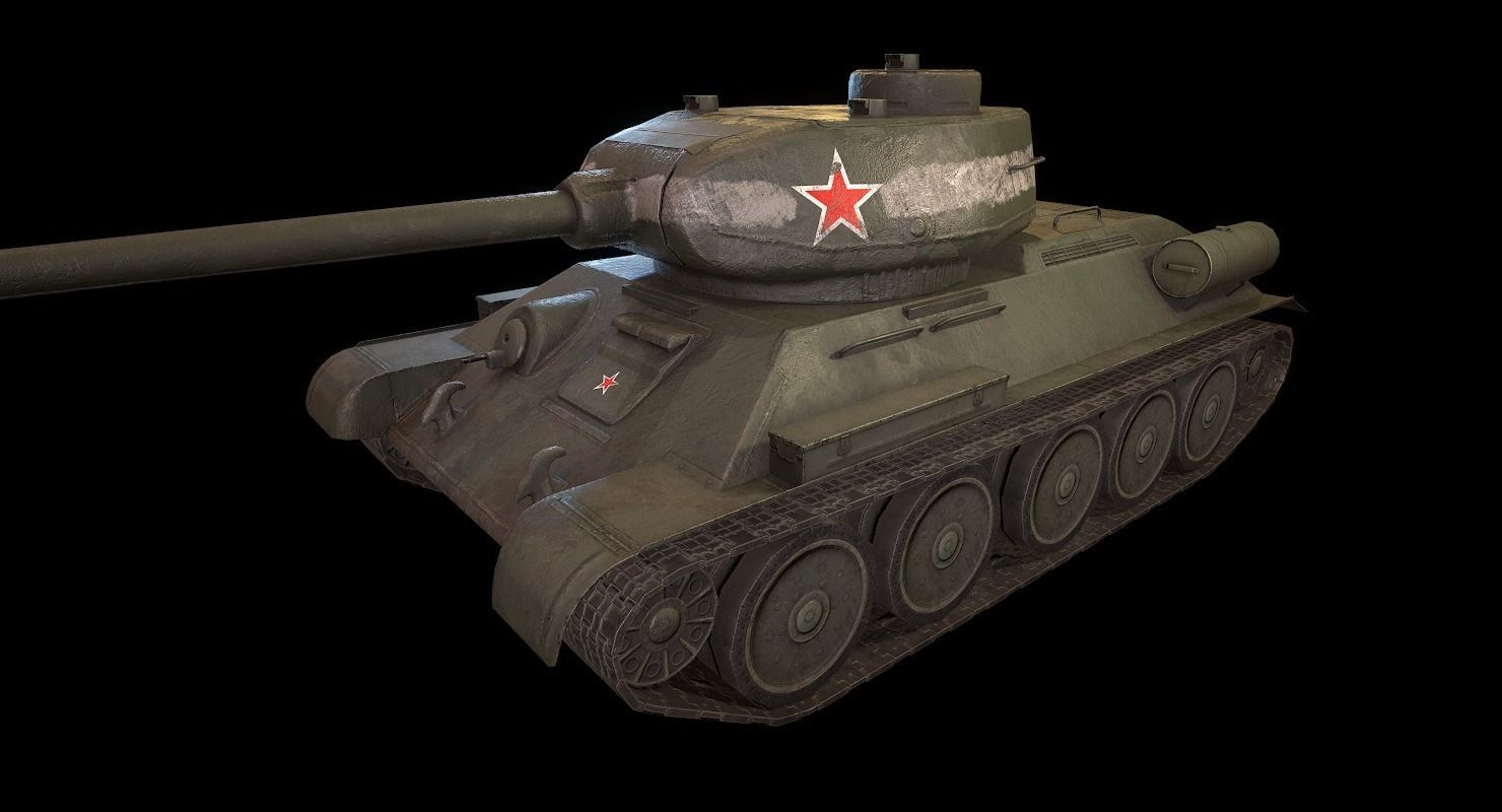 Soviet T-34 WWII Tank Low-poly 3D model_8