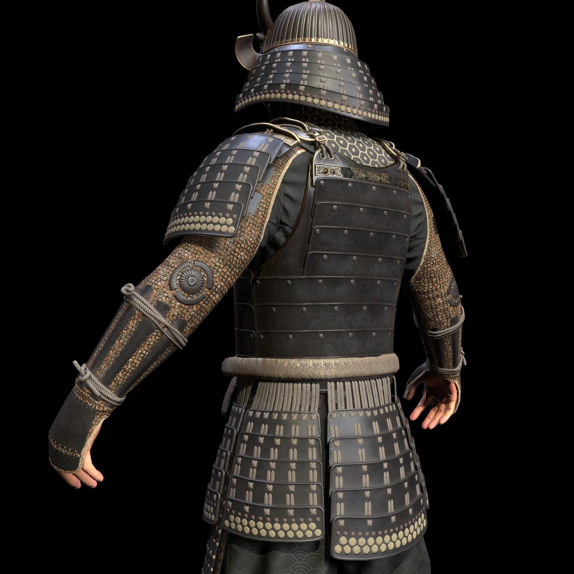 Samurai Character PBR Game ready Low-poly 3D model_24