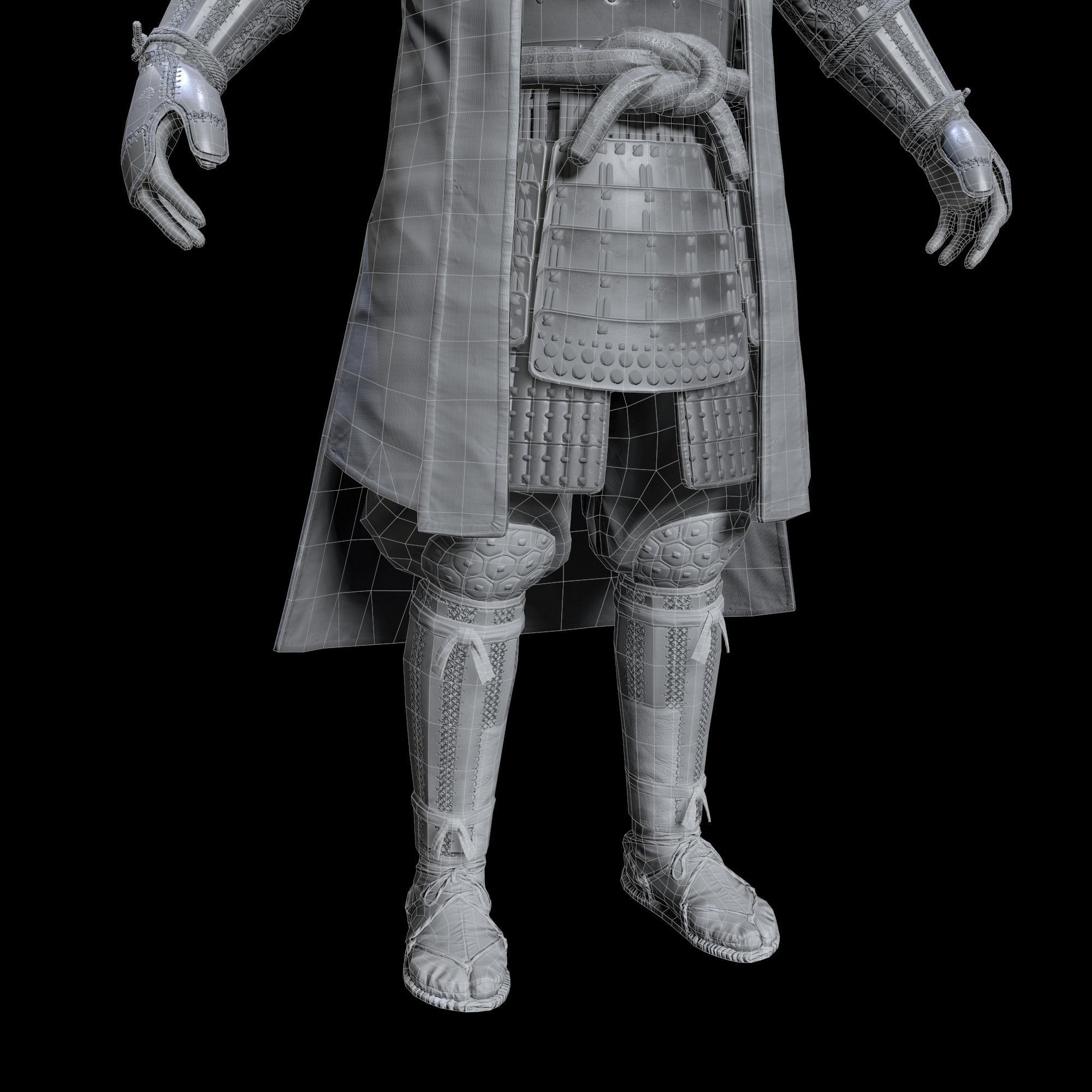 Samurai Character PBR Game ready Low-poly 3D model_52