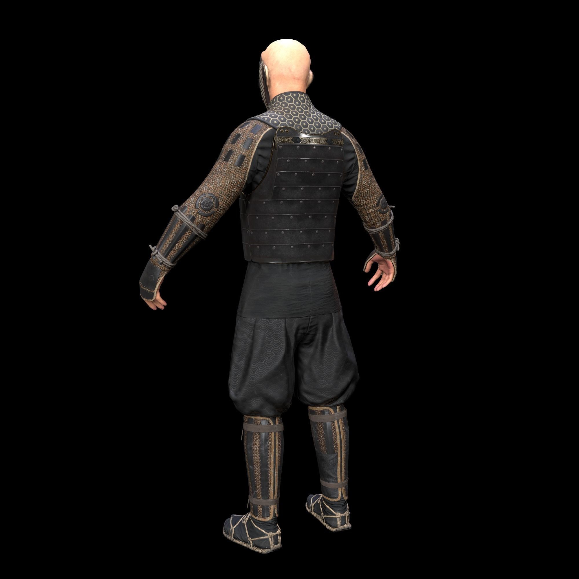 Samurai Character PBR Game ready Low-poly 3D model_35