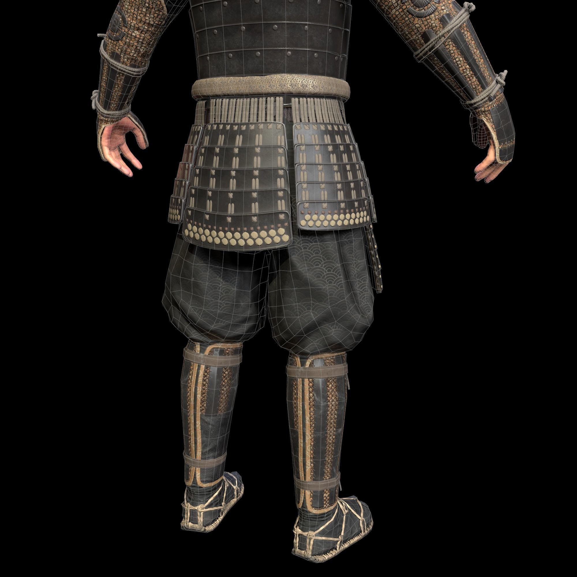 Samurai Character PBR Game ready Low-poly 3D model_27