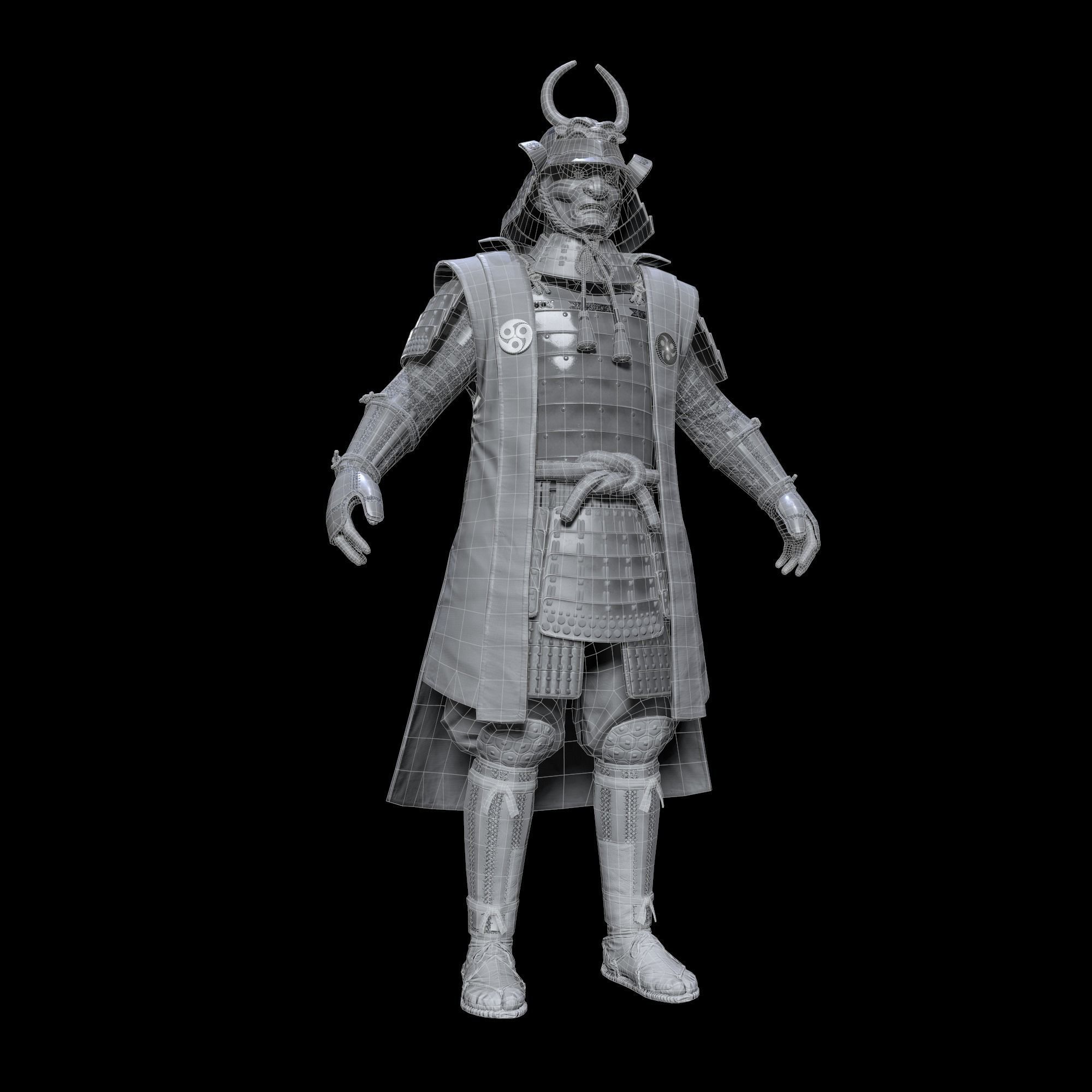 Samurai Character PBR Game ready Low-poly 3D model_49