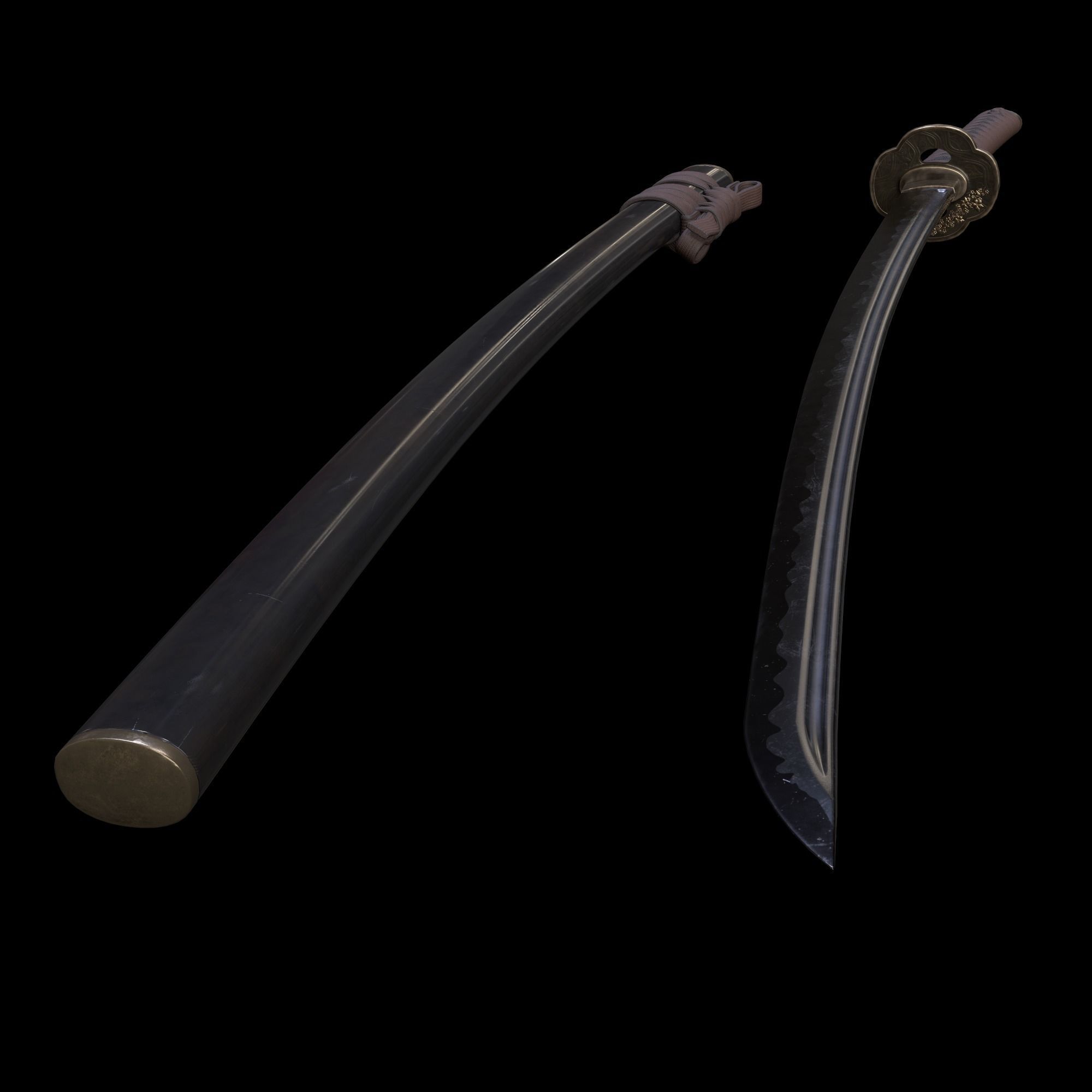 Samurai Character PBR Game ready Low-poly 3D model_59