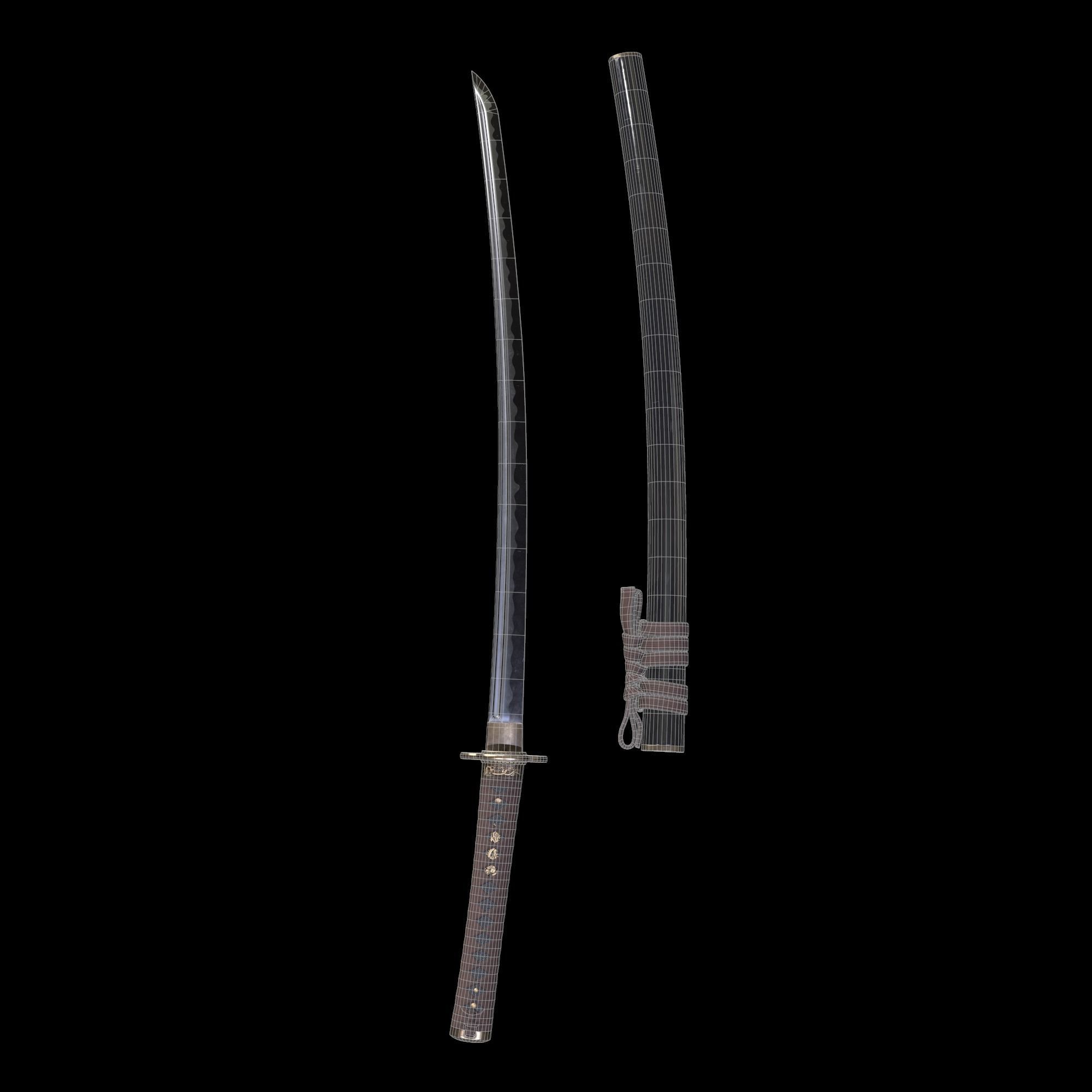 Samurai Character PBR Game ready Low-poly 3D model_62