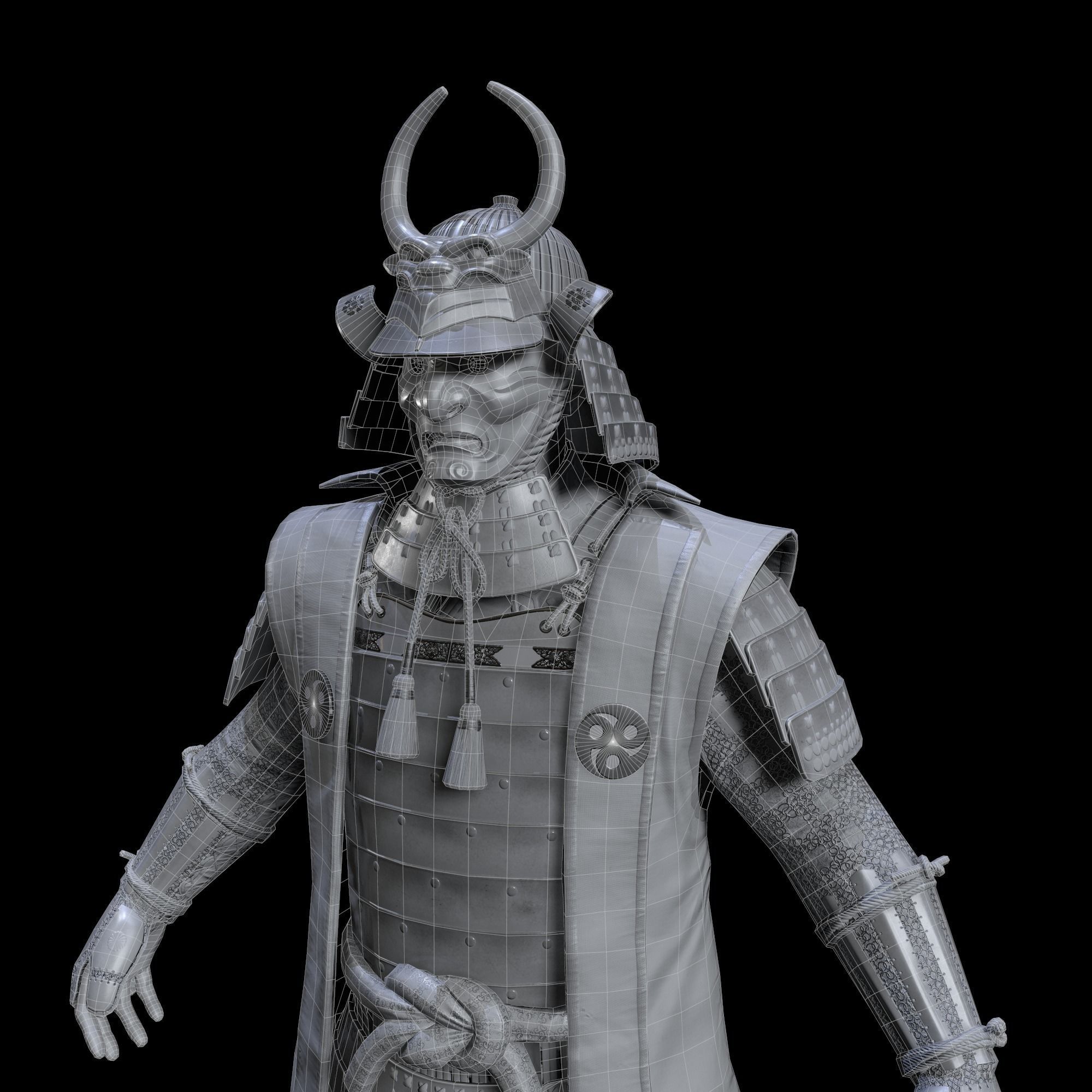 Samurai Character PBR Game ready Low-poly 3D model_51