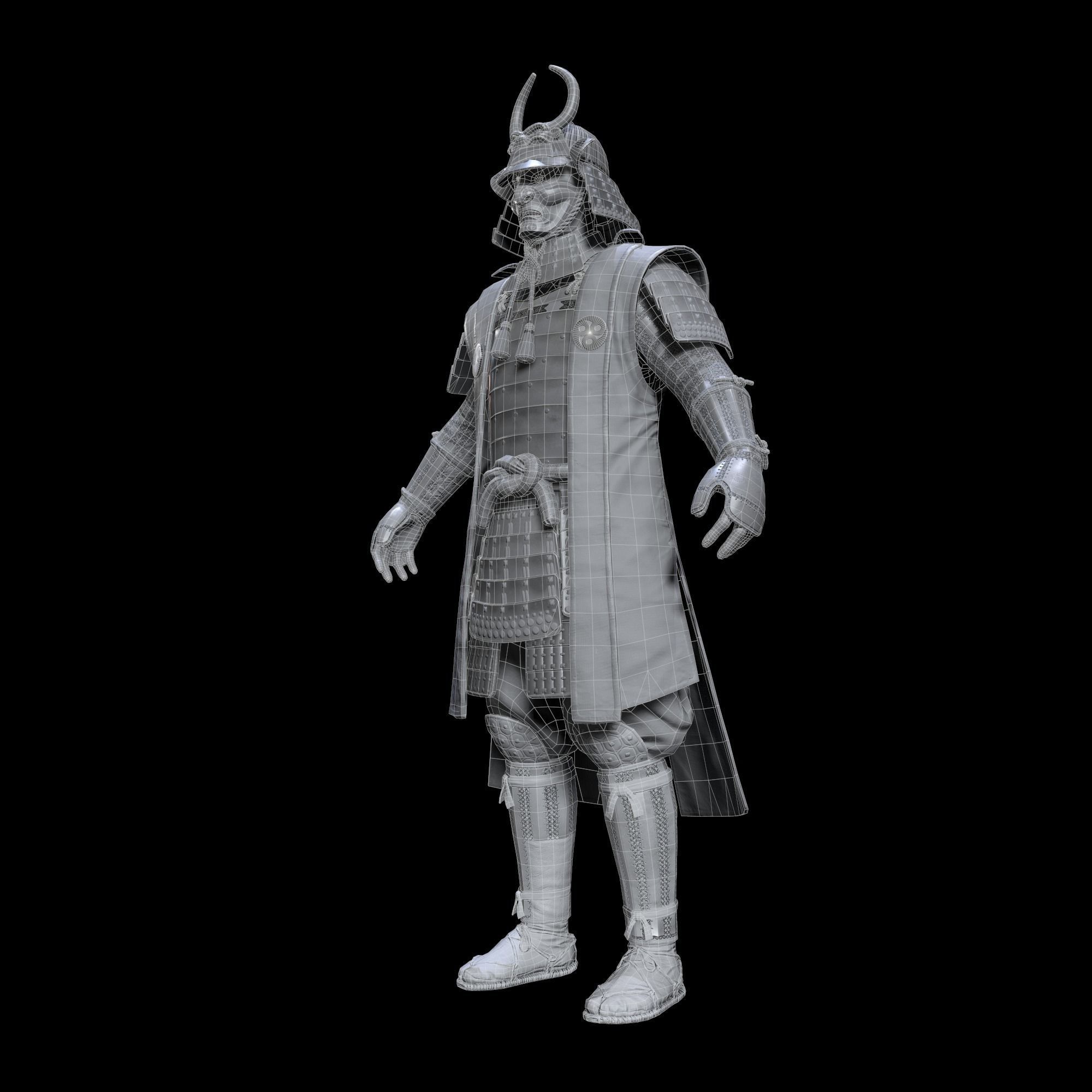 Samurai Character PBR Game ready Low-poly 3D model_46