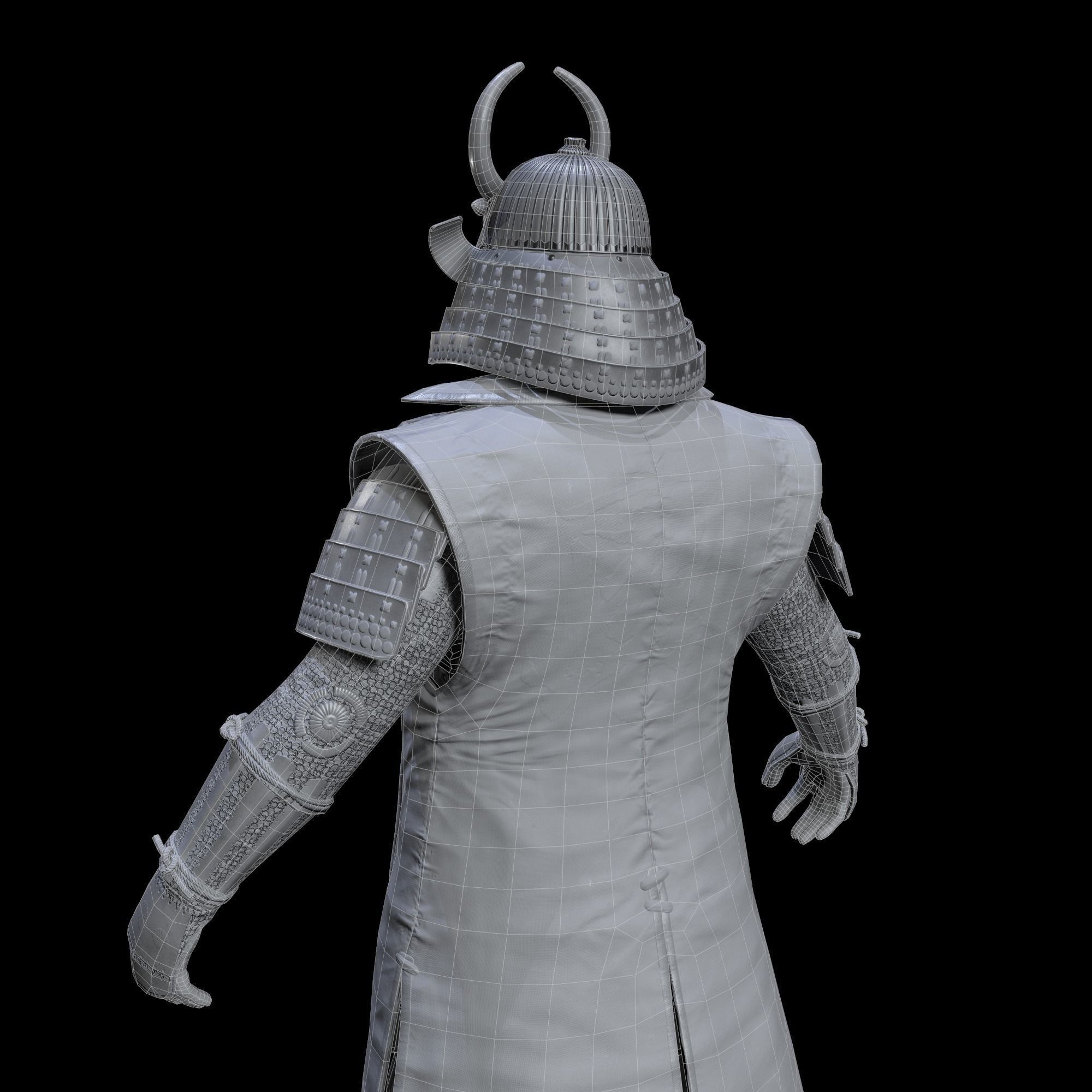 Samurai Character PBR Game ready Low-poly 3D model_53