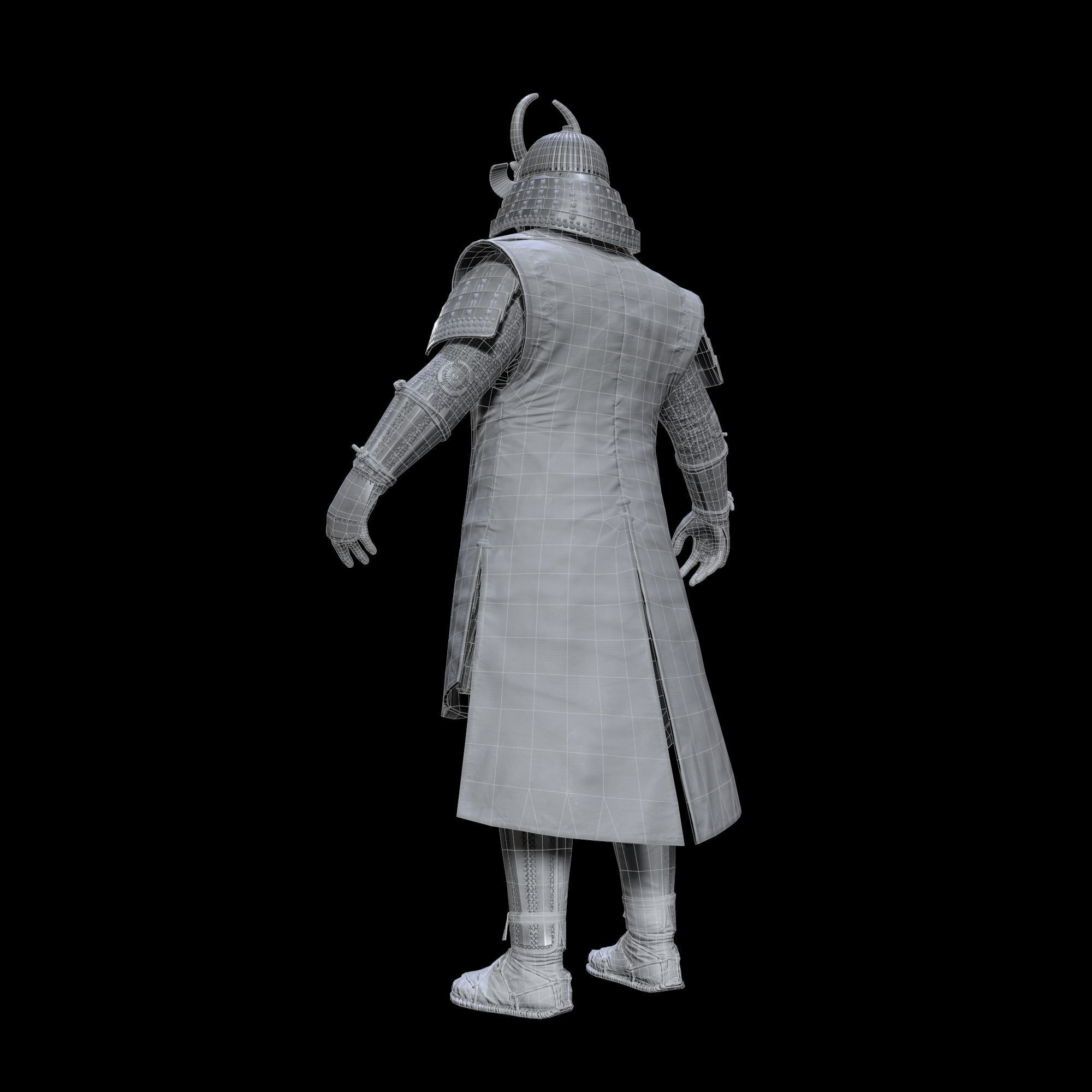 Samurai Character PBR Game ready Low-poly 3D model_48