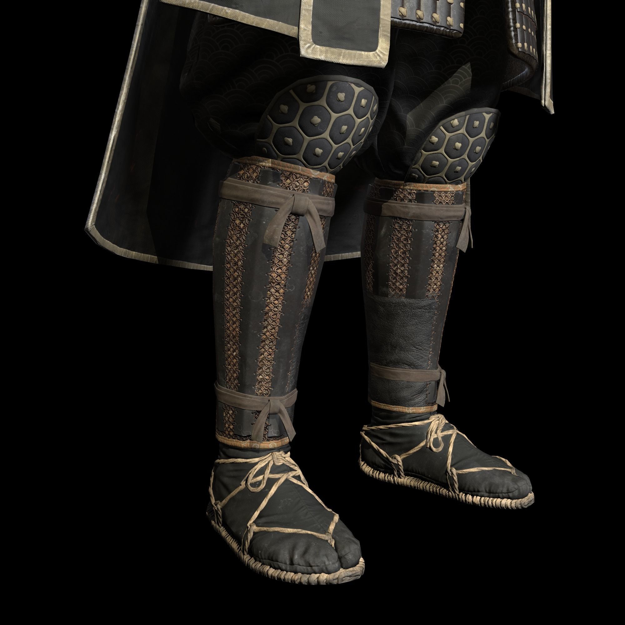 Samurai Character PBR Game ready Low-poly 3D model_11