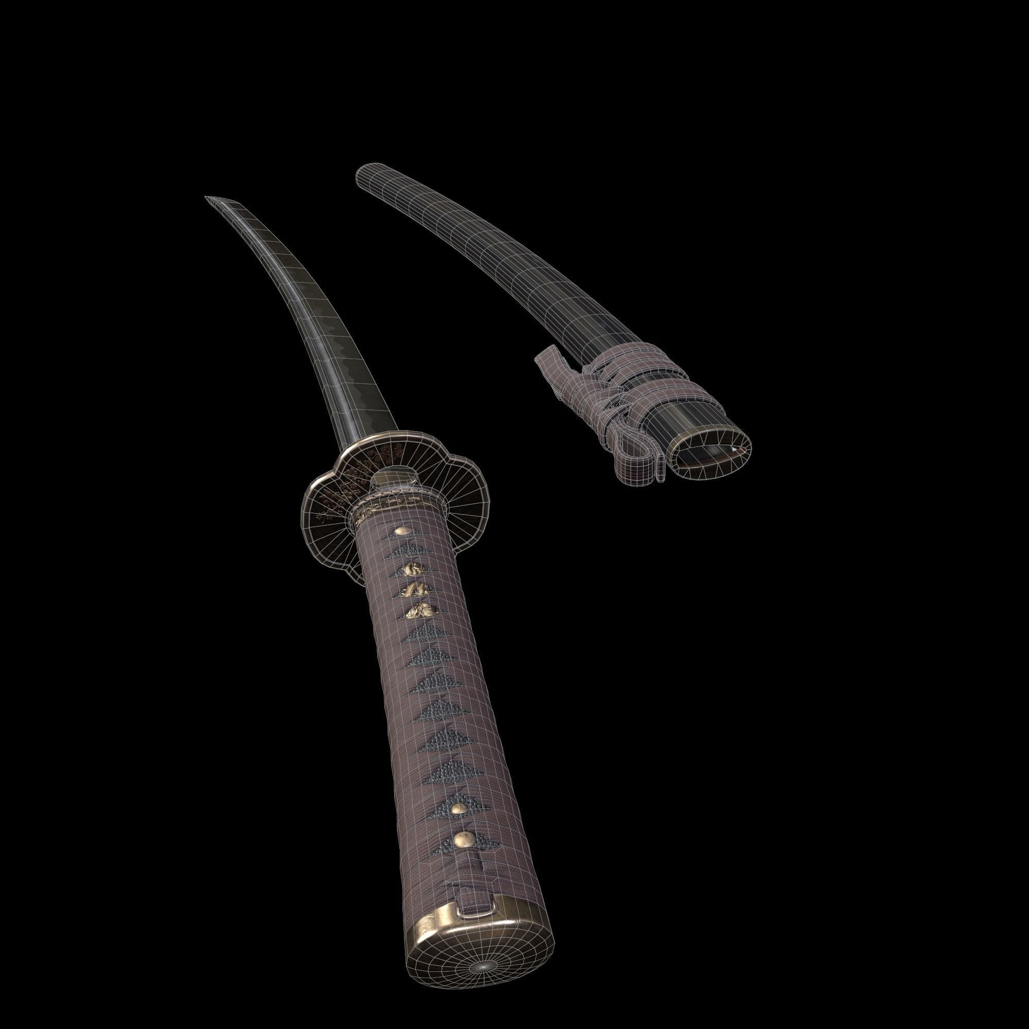 Samurai Character PBR Game ready Low-poly 3D model_61