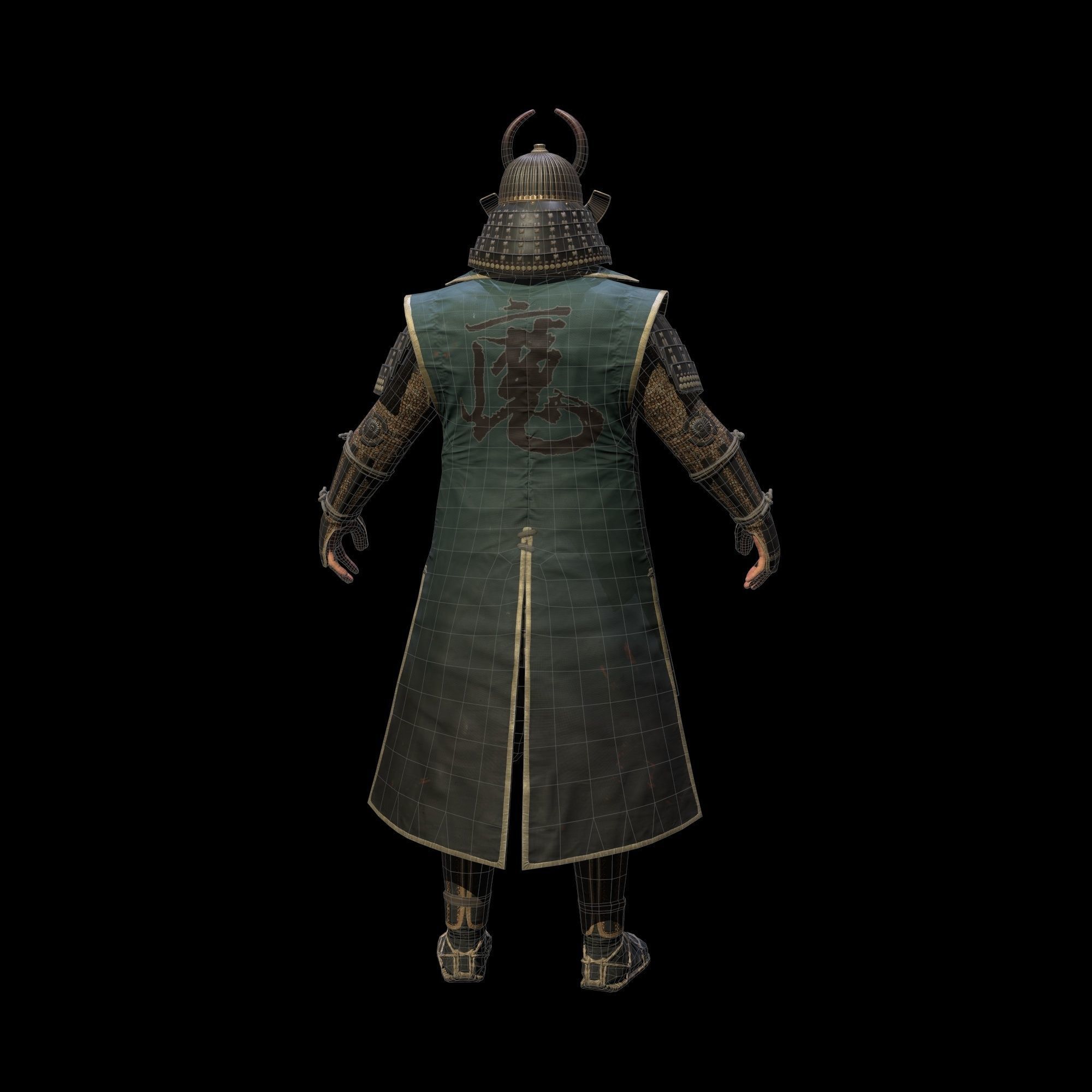 Samurai Character PBR Game ready Low-poly 3D model_42