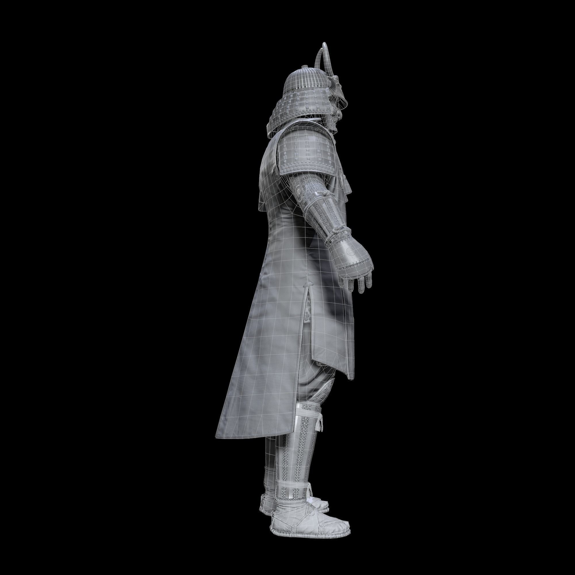 Samurai Character PBR Game ready Low-poly 3D model_47