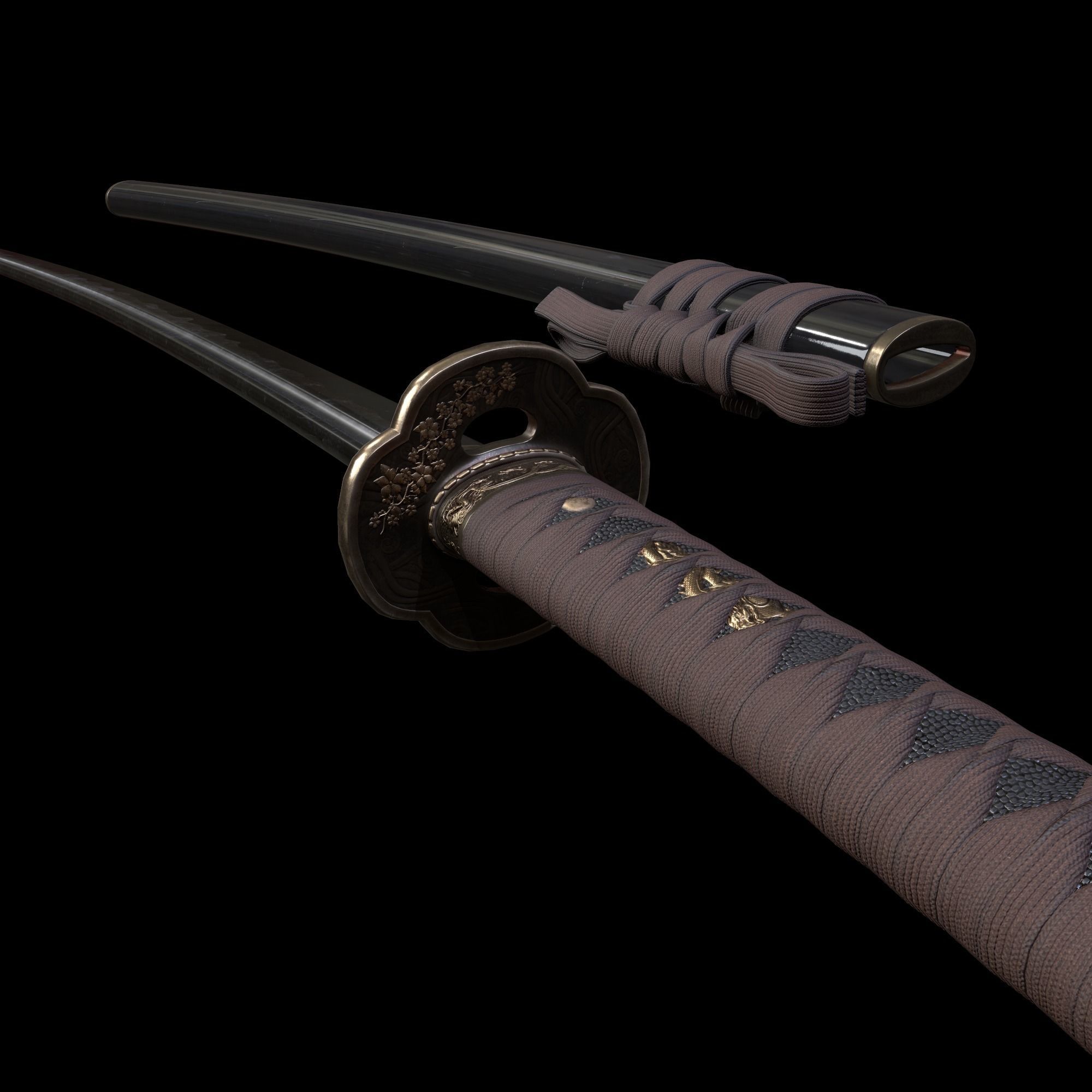 Samurai Character PBR Game ready Low-poly 3D model_60