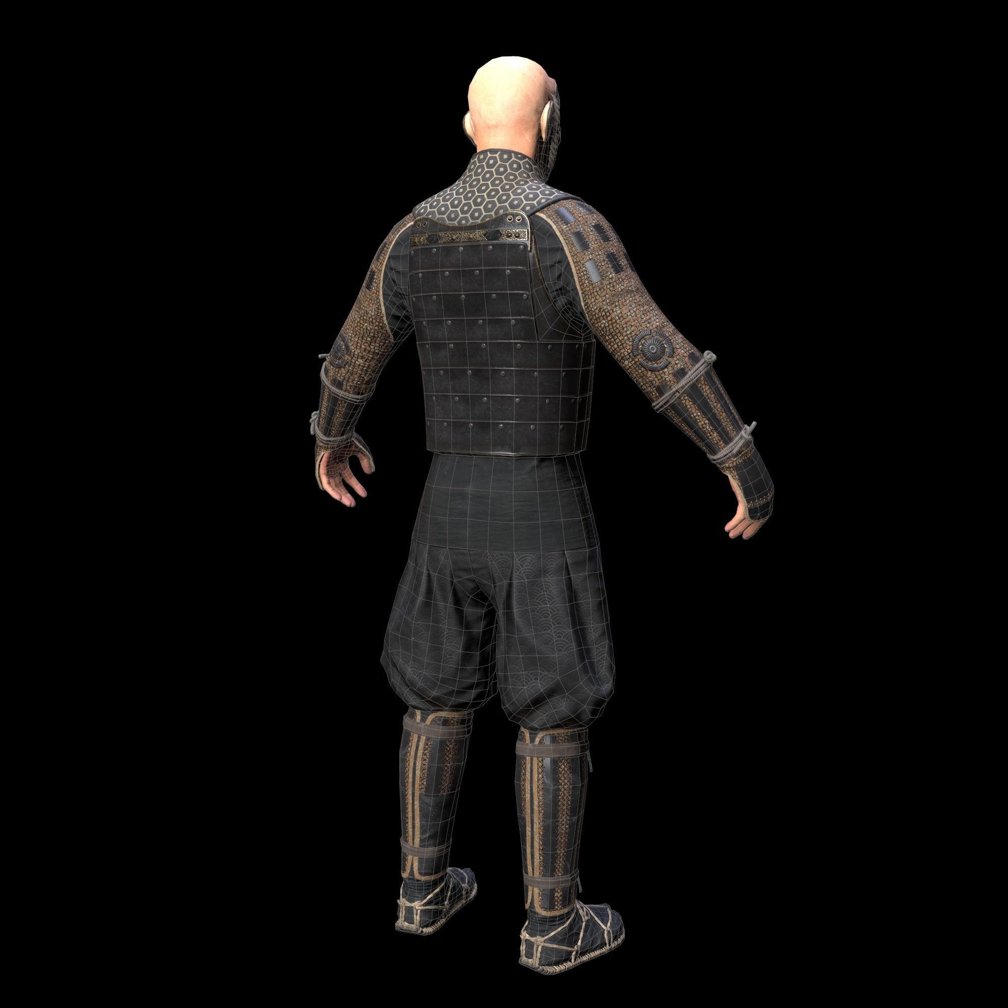 Samurai Character PBR Game ready Low-poly 3D model_31