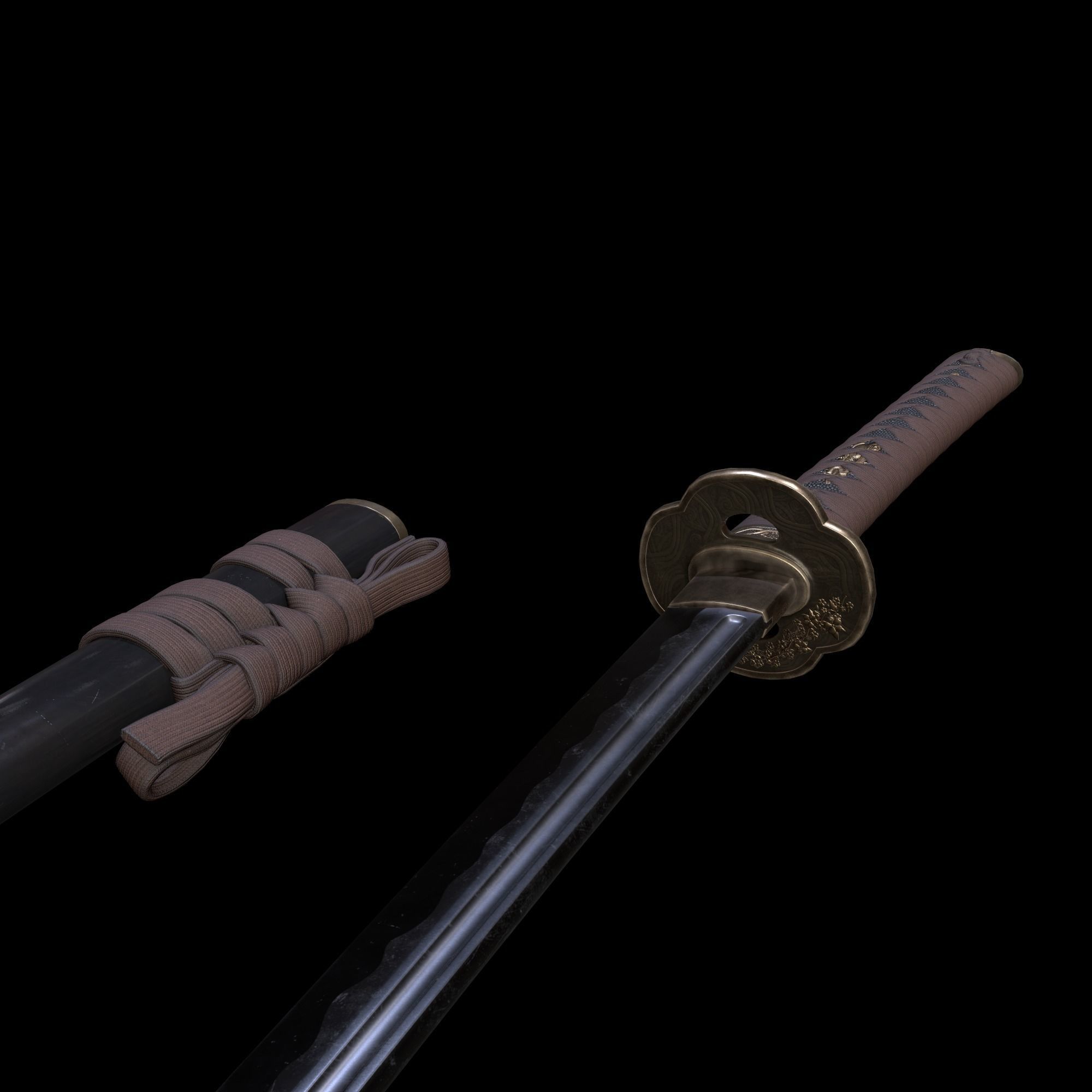 Samurai Character PBR Game ready Low-poly 3D model_58