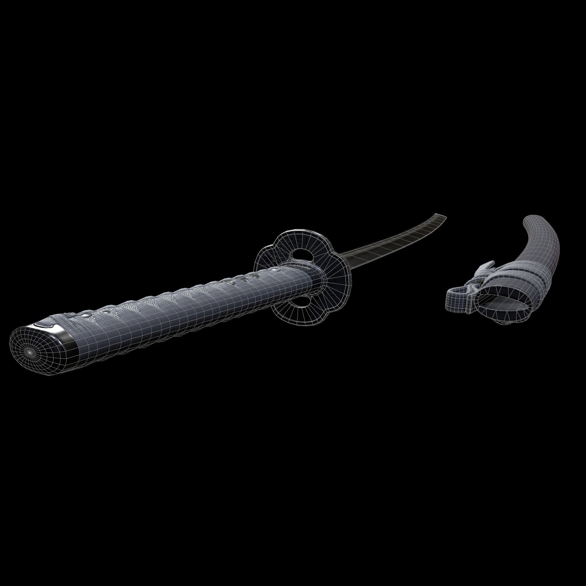 Samurai Character PBR Game ready Low-poly 3D model_64