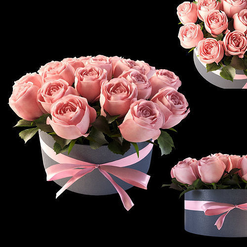 pink flowerbox 3D model