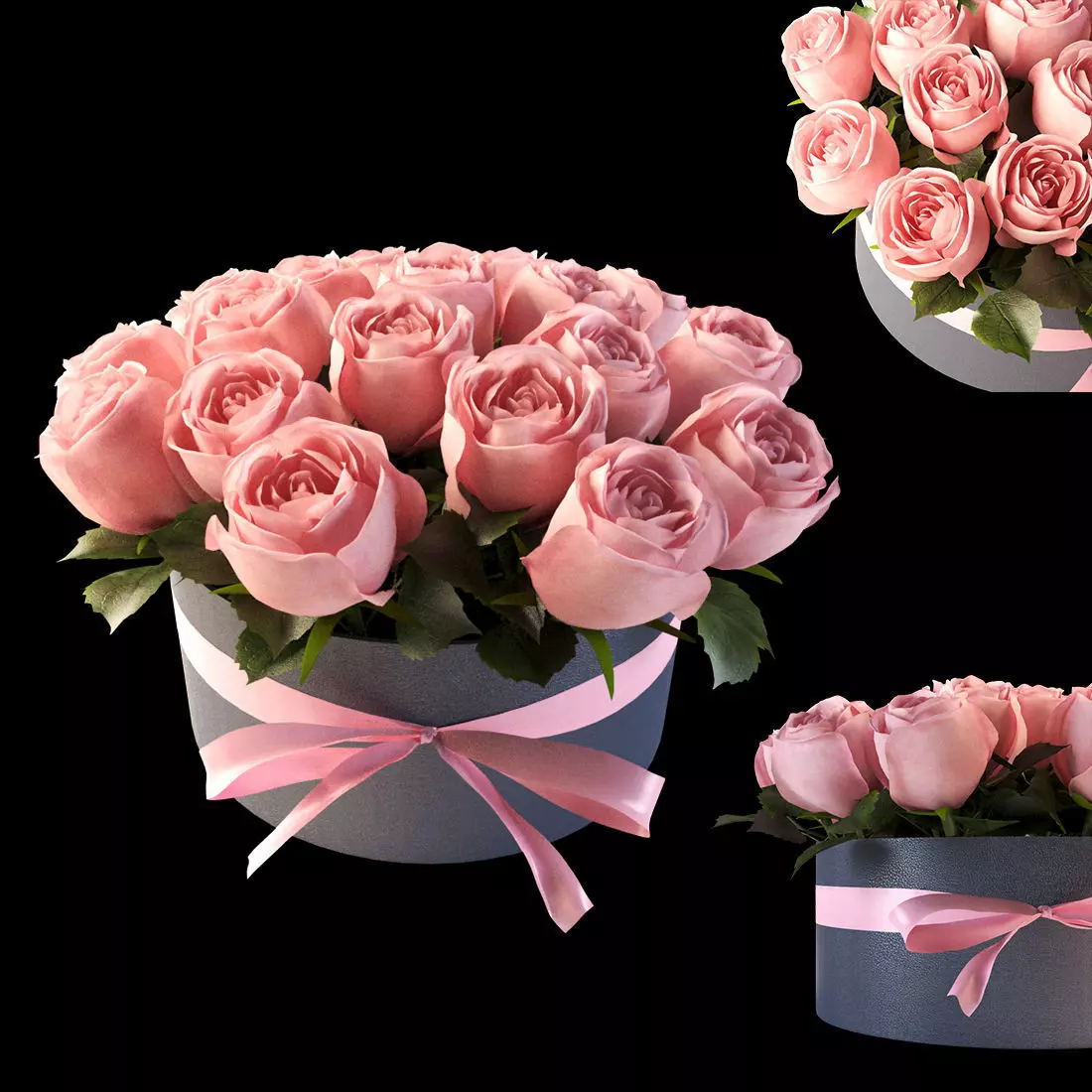 pink flowerbox 3D model_0