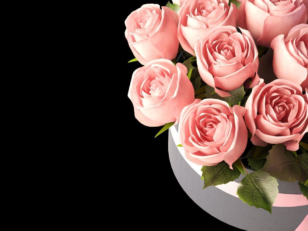 pink flowerbox 3D model_2