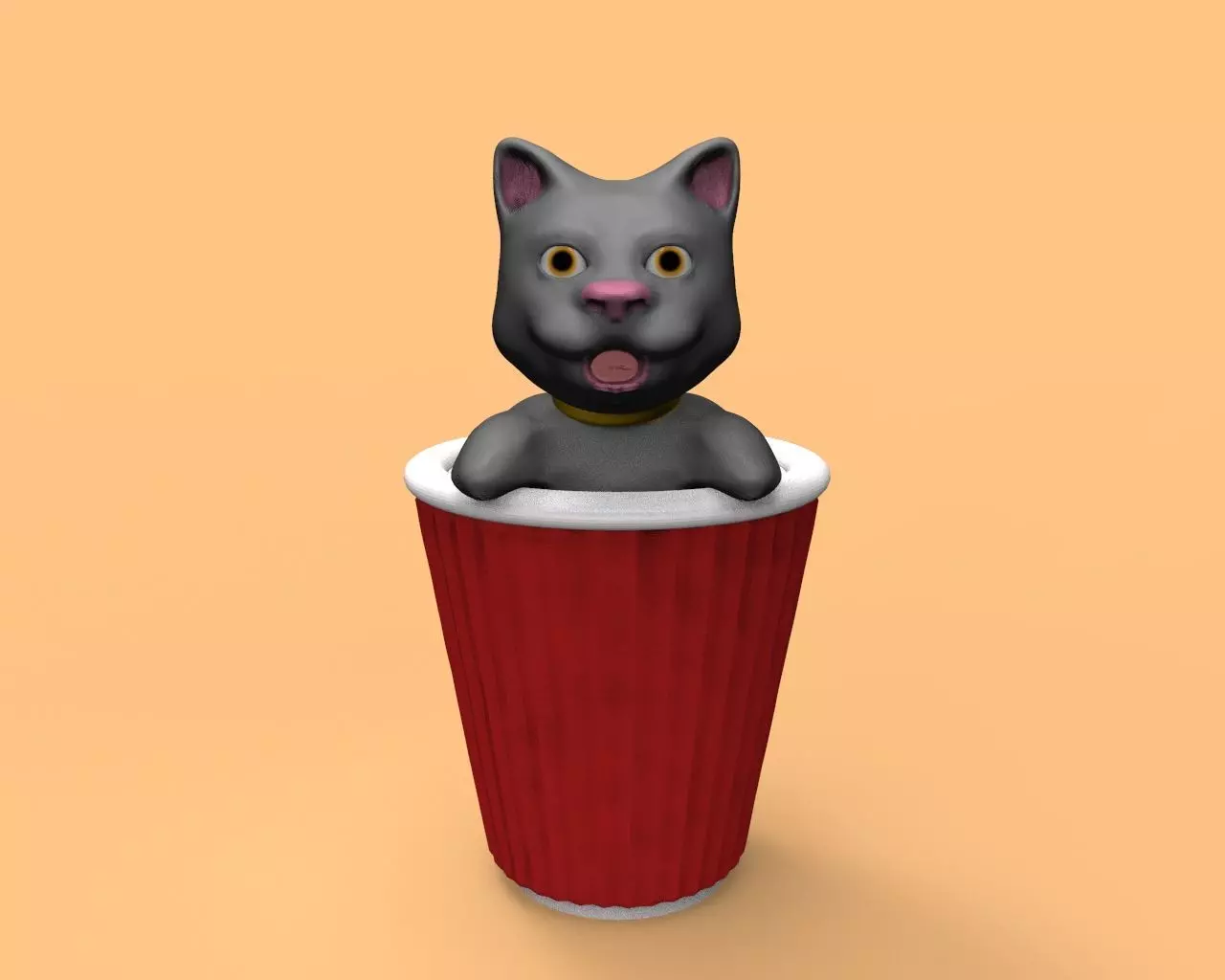 Coffee cat 3D print model