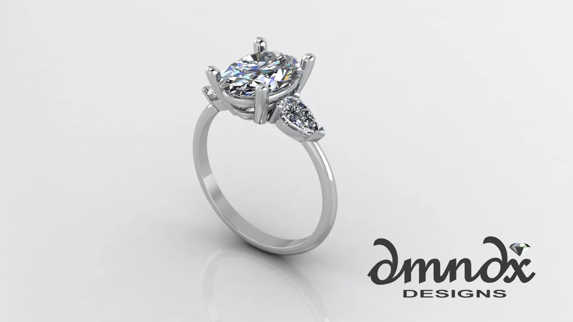 oval diamond ring 3D model