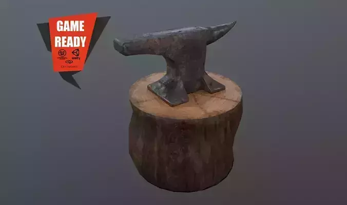 Anvil Low-Poly metal hammer Low-poly 3D model