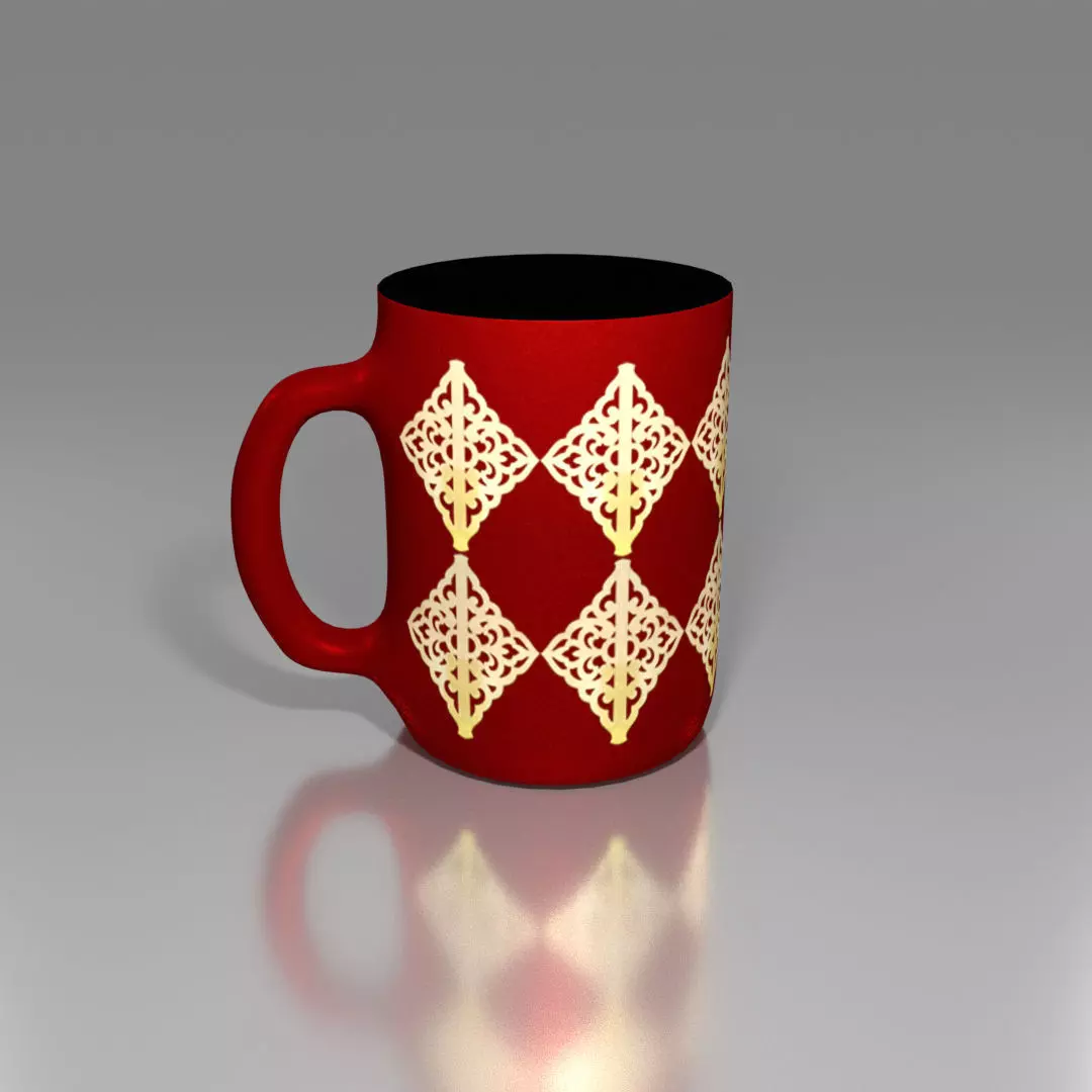Mug Onaments Texture 3D model_0