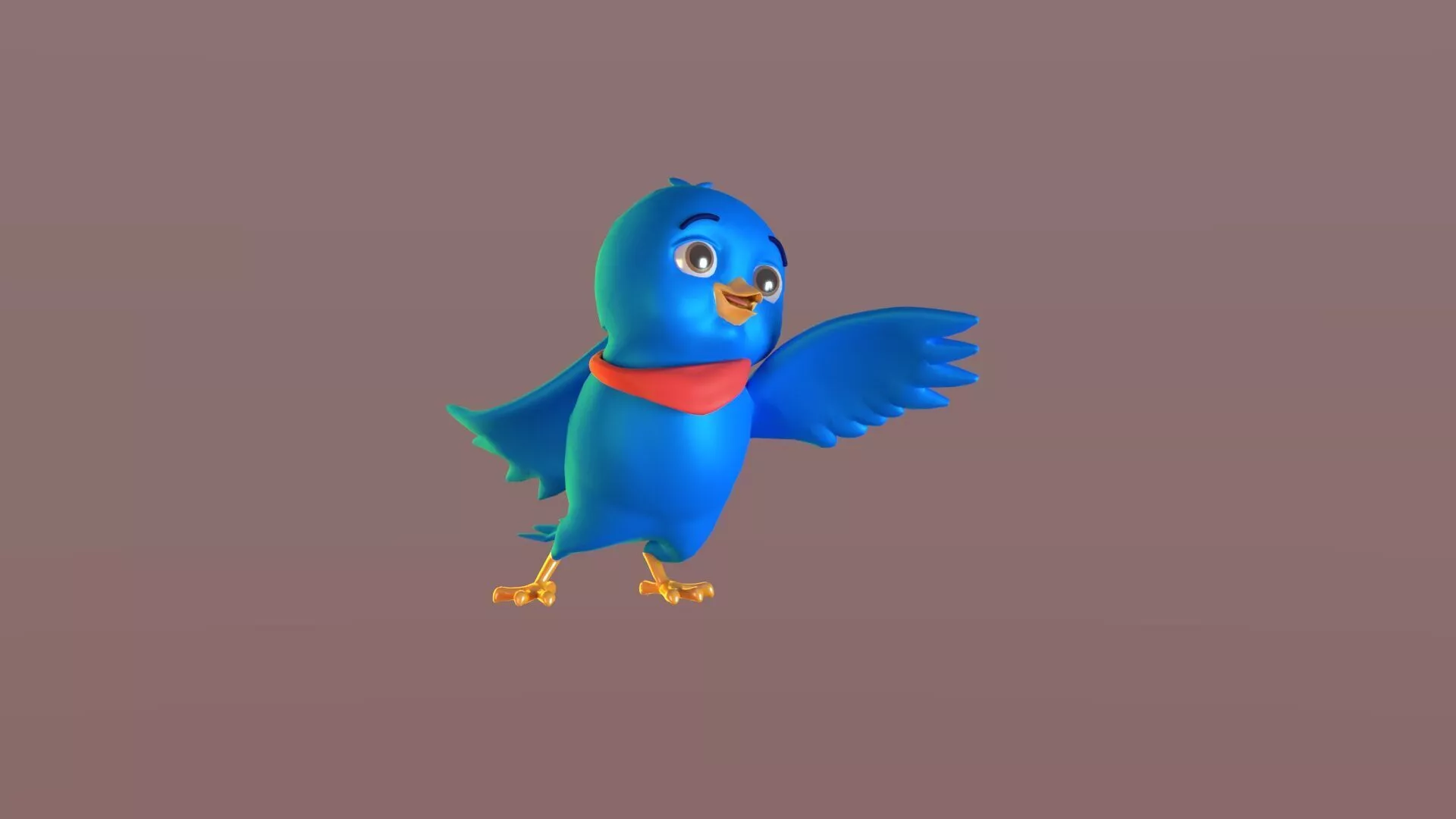 Cartoon Bandana Bird 3D model