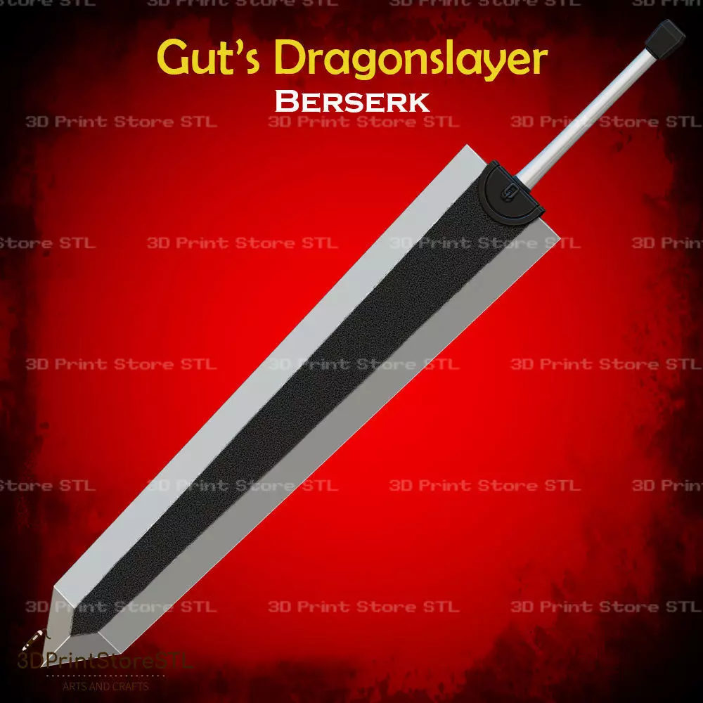 Guts Dragonslayer Sword Cosplay Berserk - STL File 3D print model_0