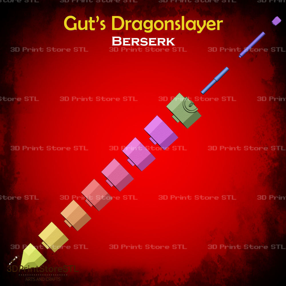 Guts Dragonslayer Sword Cosplay Berserk - STL File 3D print model_2