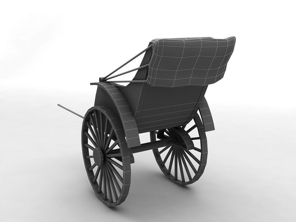 Walking Rickshaw Low-poly 3D model_3