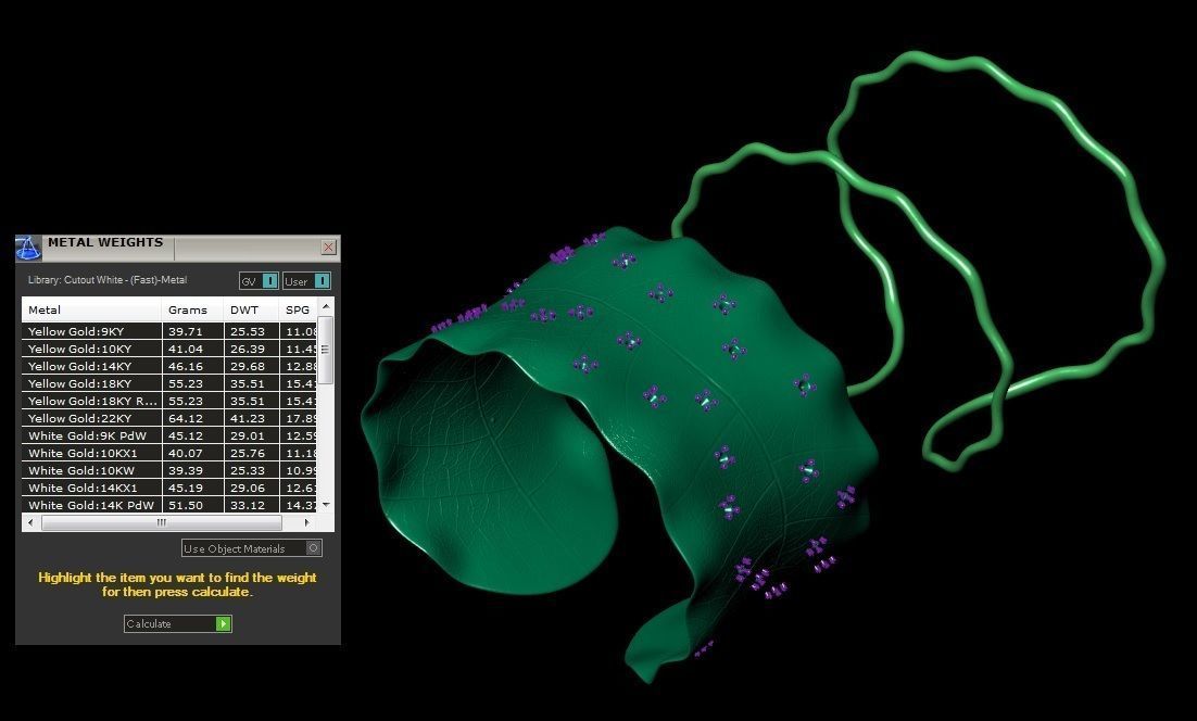 Bracelet in the form of a leaf  3D print model_8