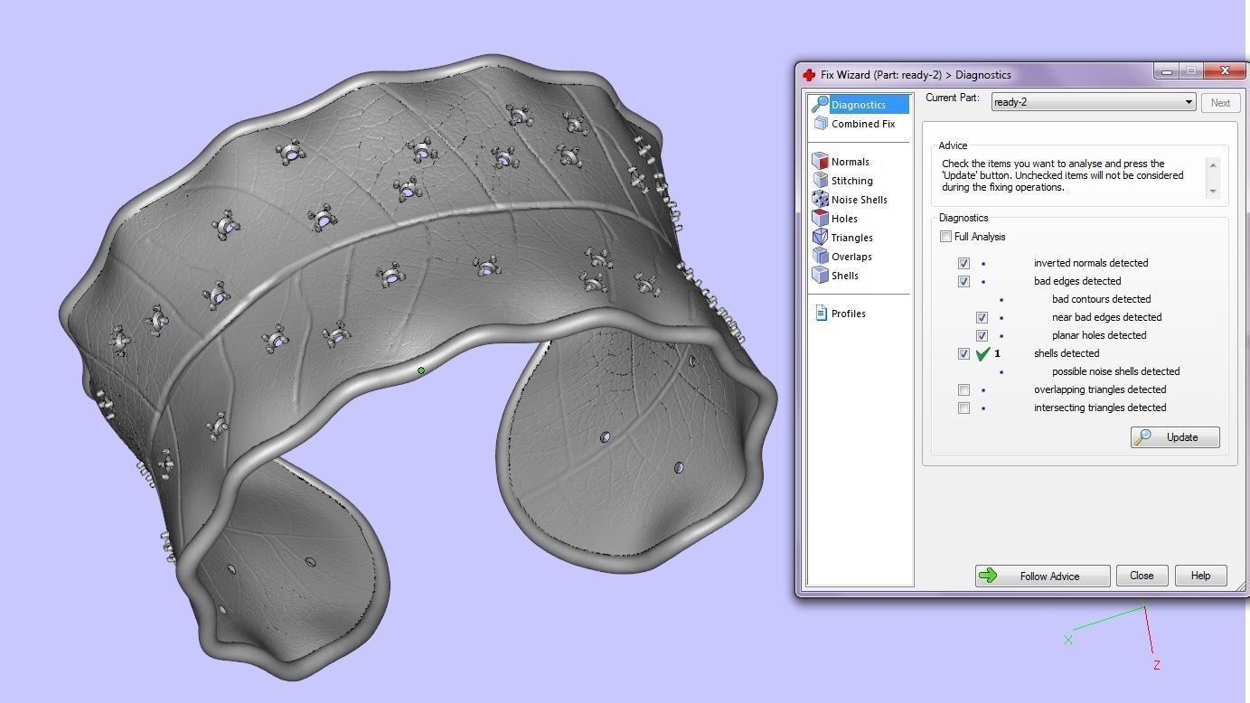 Bracelet in the form of a leaf  3D print model_10