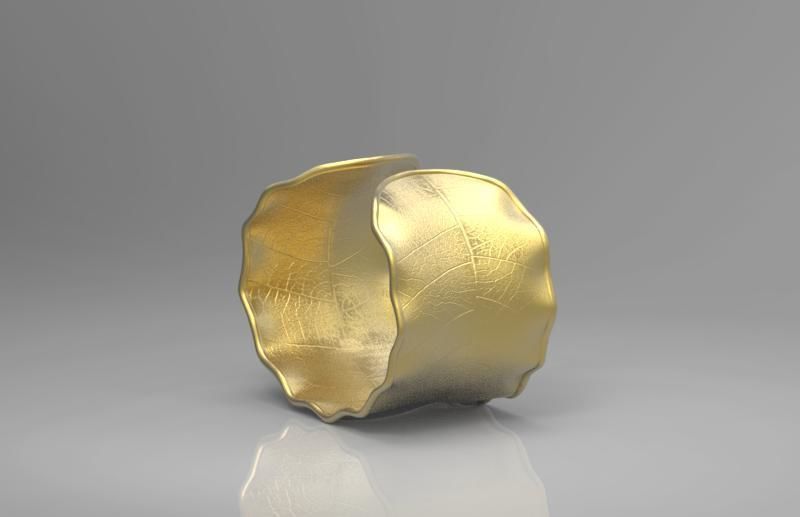 Bracelet in the form of a leaf  3D print model_6