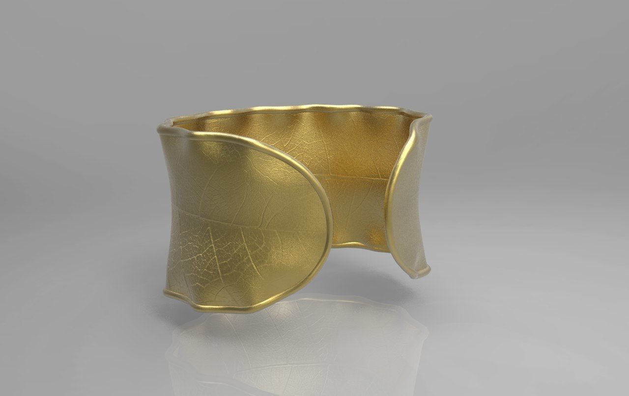 Bracelet in the form of a leaf  3D print model_7