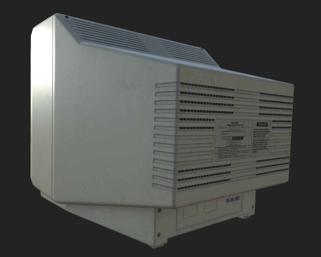 CRT Monitor Low-poly 3D model_2