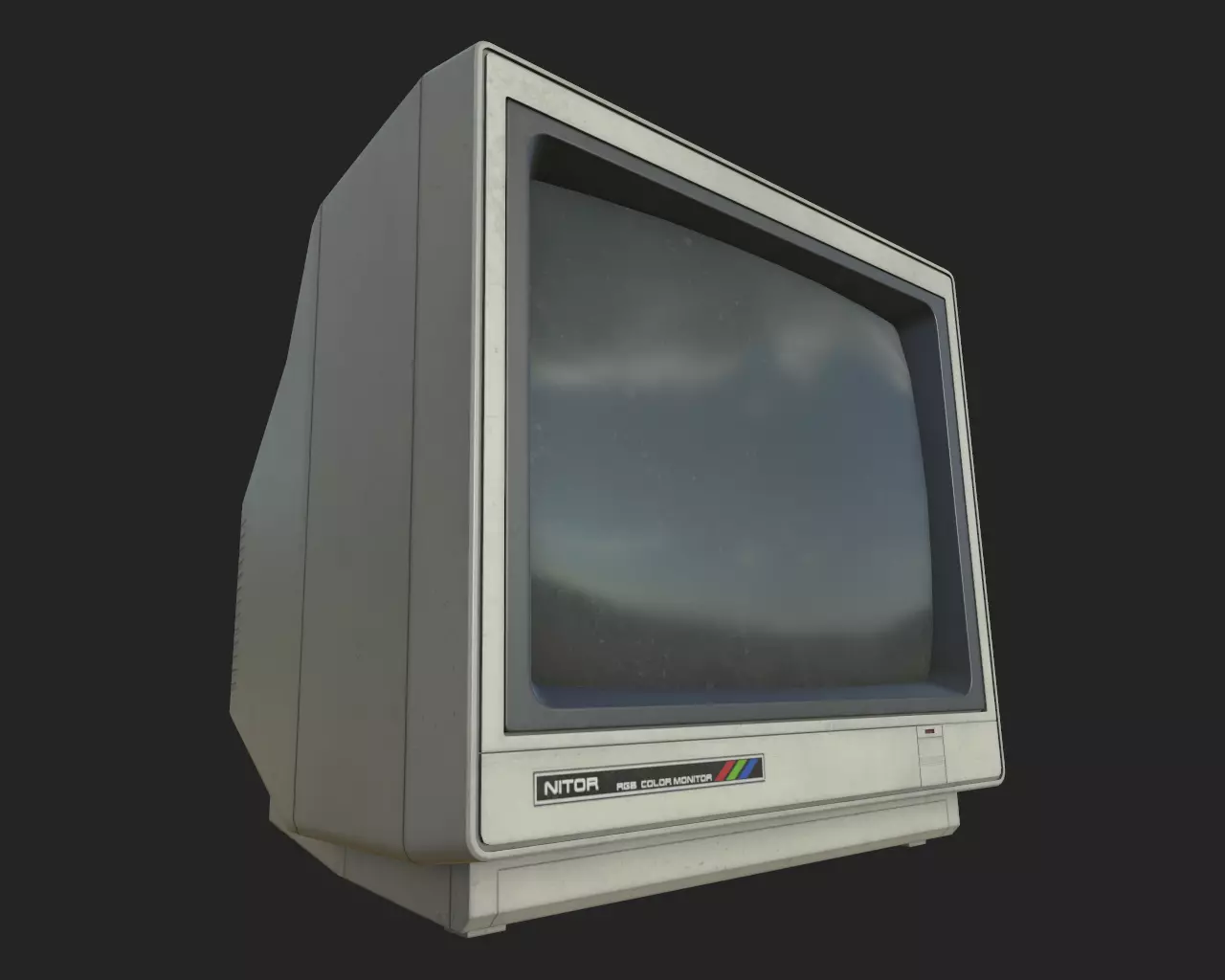CRT Monitor Low-poly 3D model_0