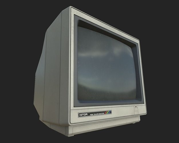 CRT Monitor Low-poly 3D model