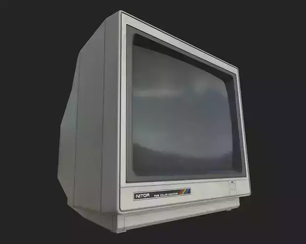 CRT Monitor Low-poly 3D model