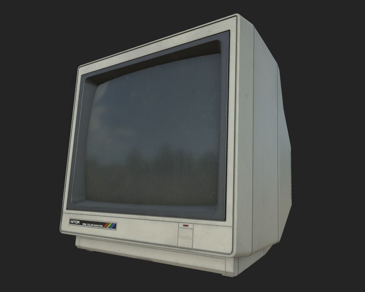 CRT Monitor Low-poly 3D model_1
