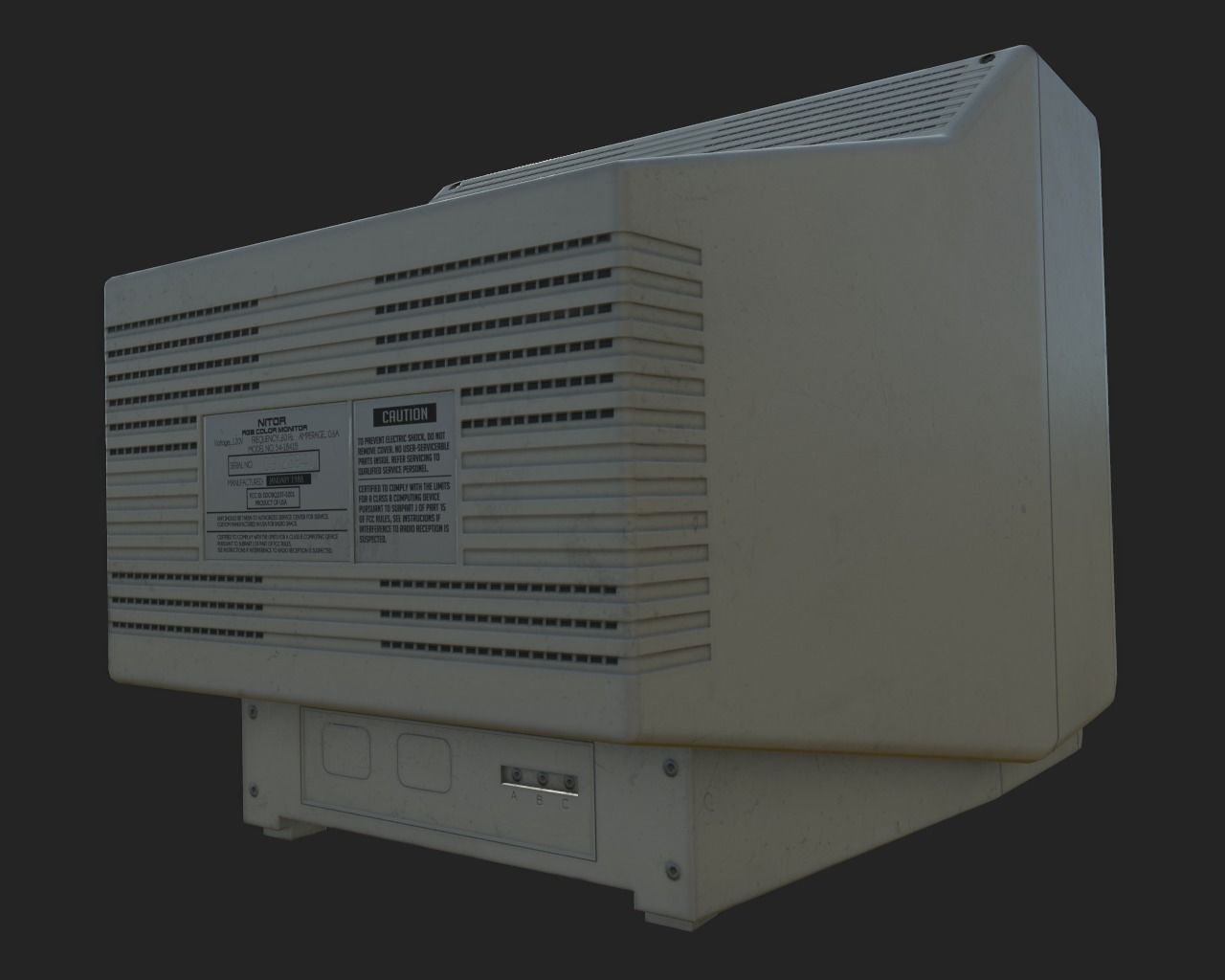 CRT Monitor Low-poly 3D model_3