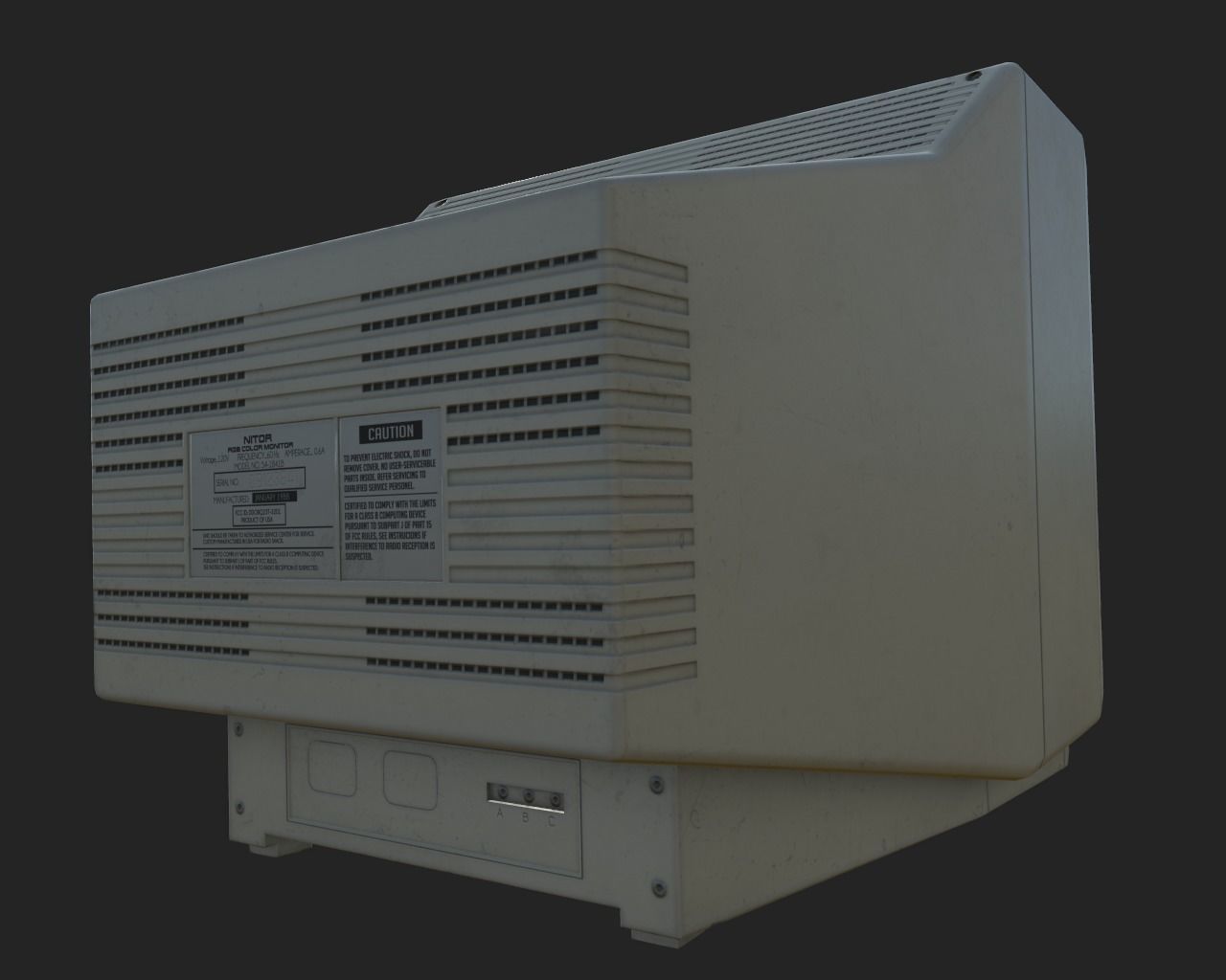 CRT Monitor Low-poly 3D model_5