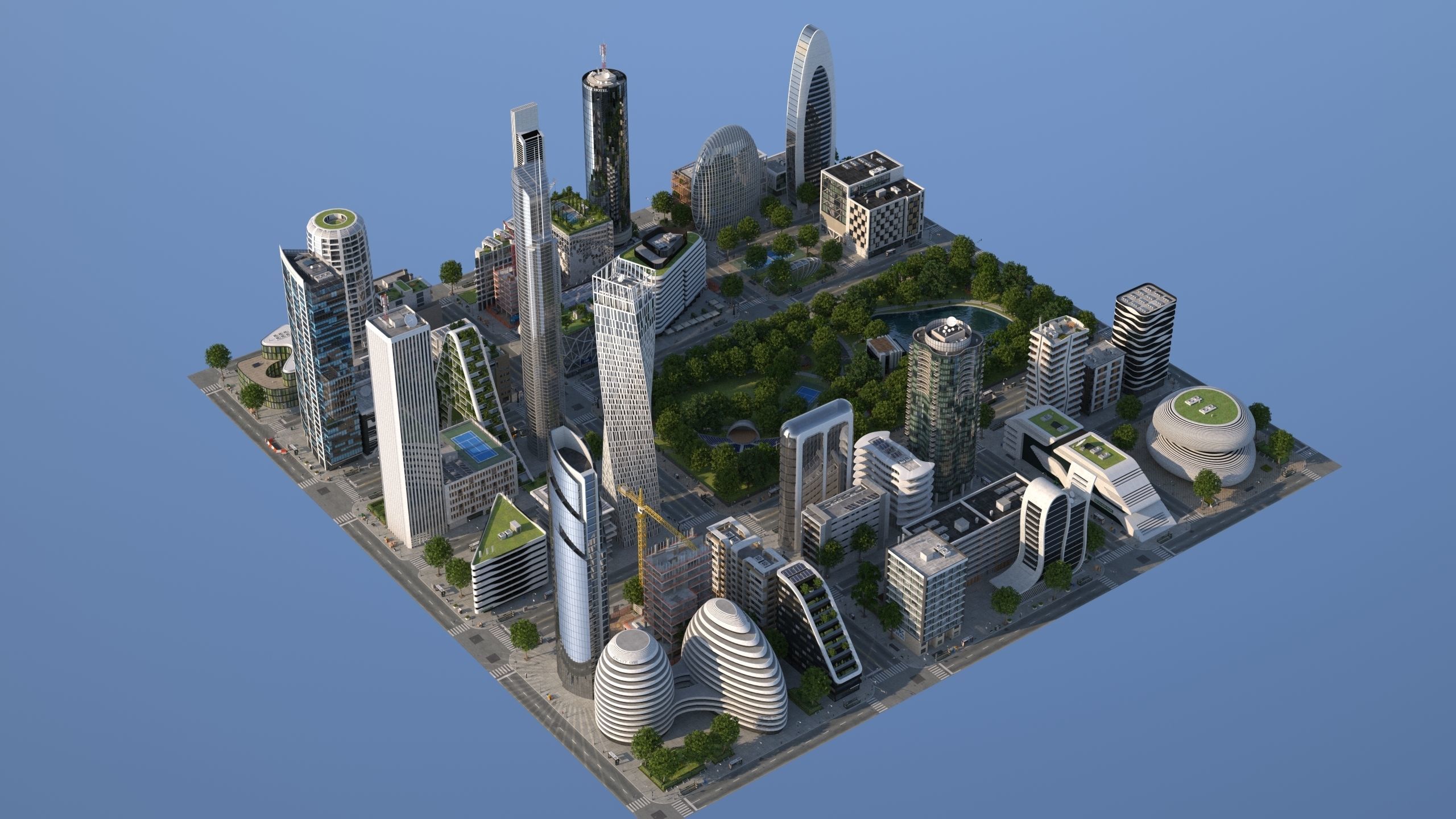 Park City 2 Low-poly 3D model_10