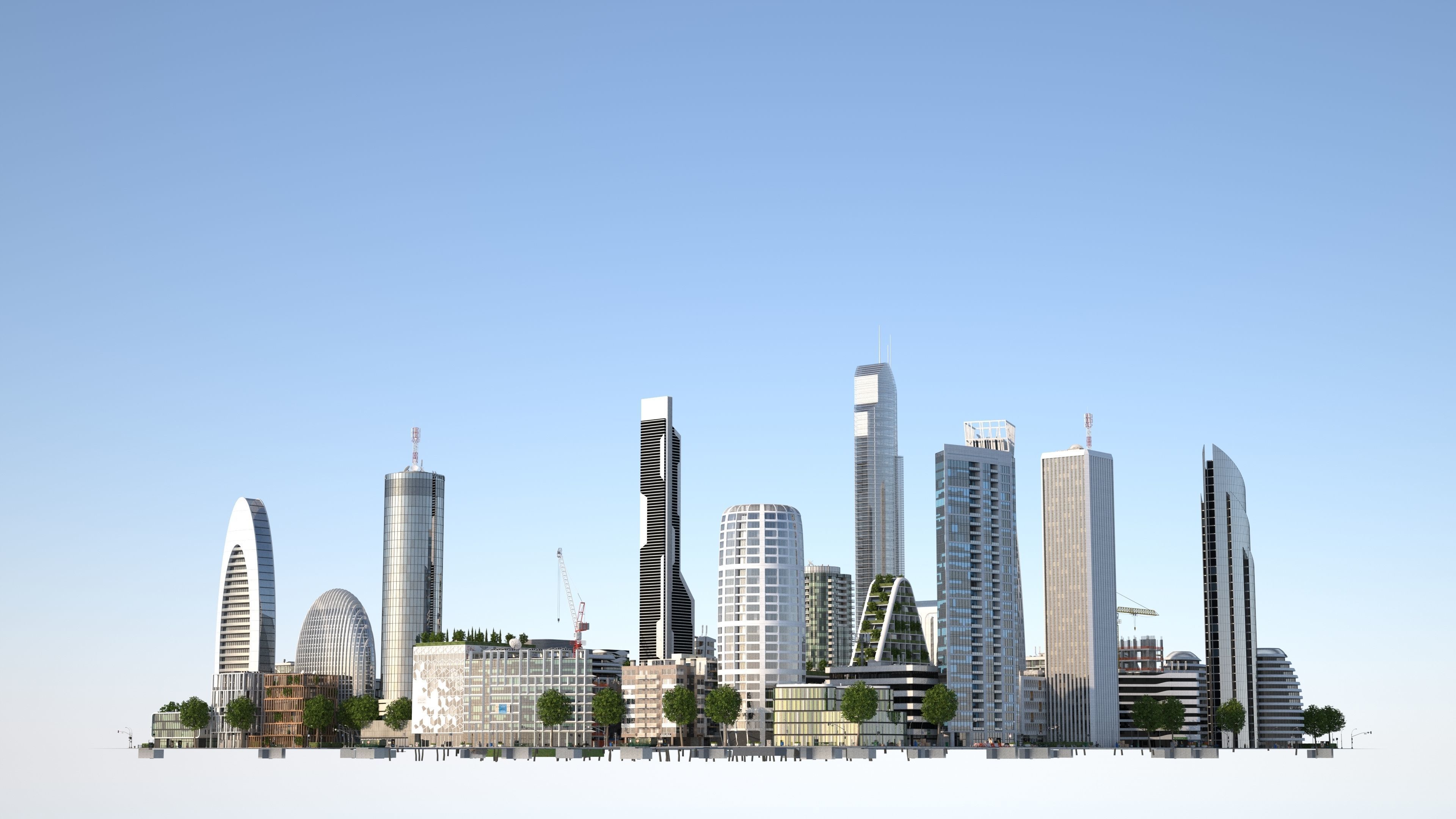 Park City 2 Low-poly 3D model_7