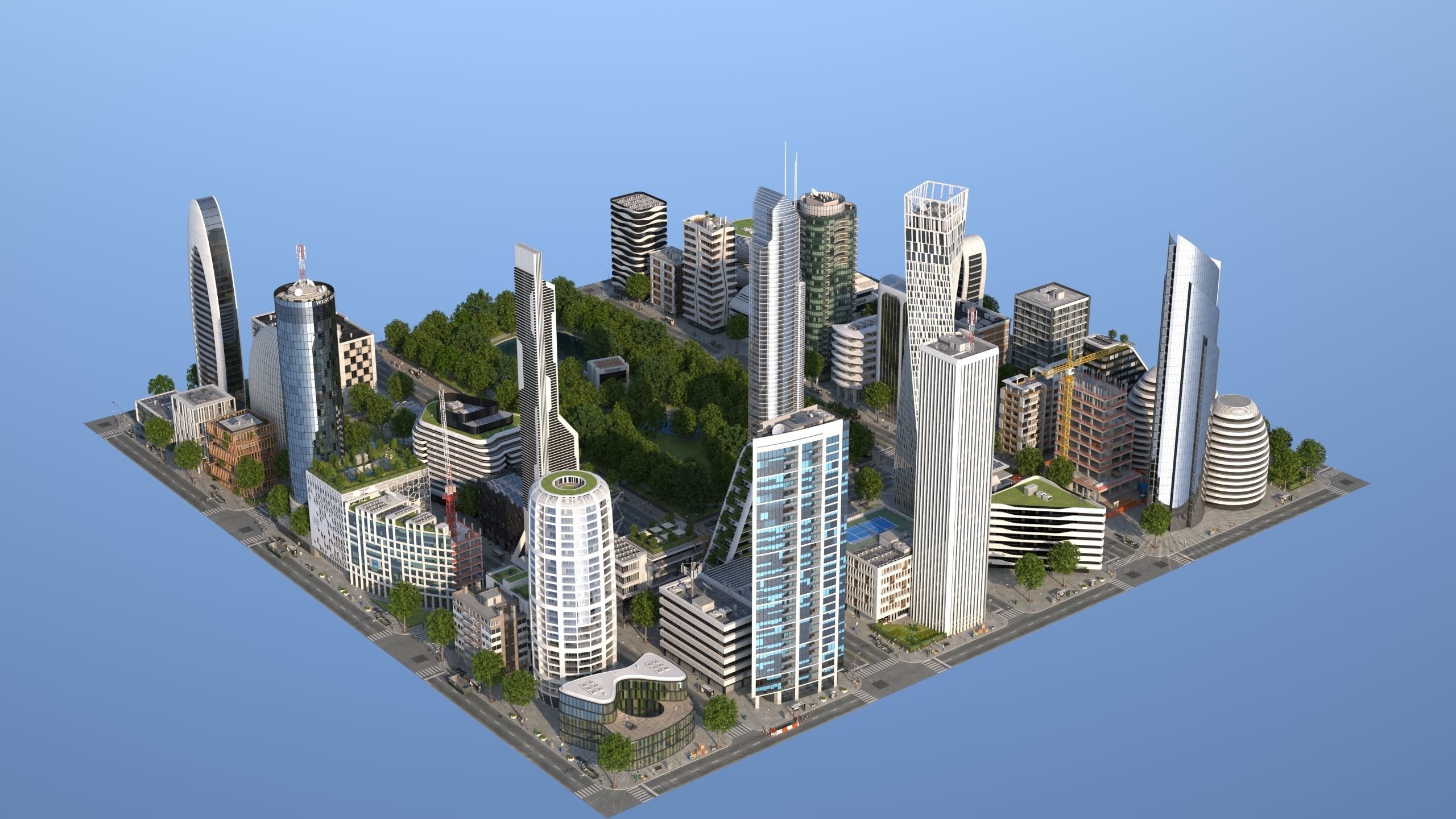 Park City 2 Low-poly 3D model_13