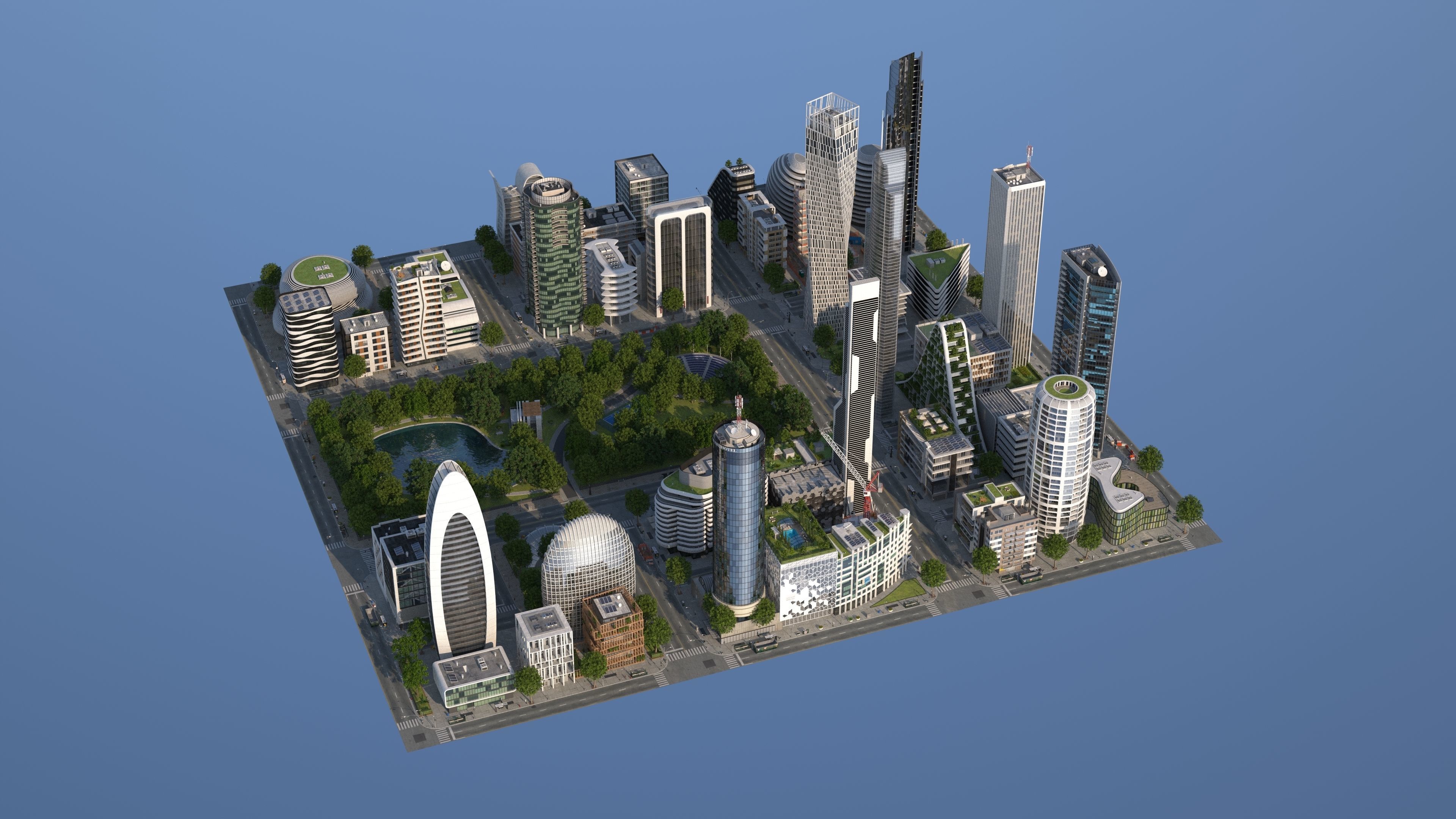 Park City 2 Low-poly 3D model_3