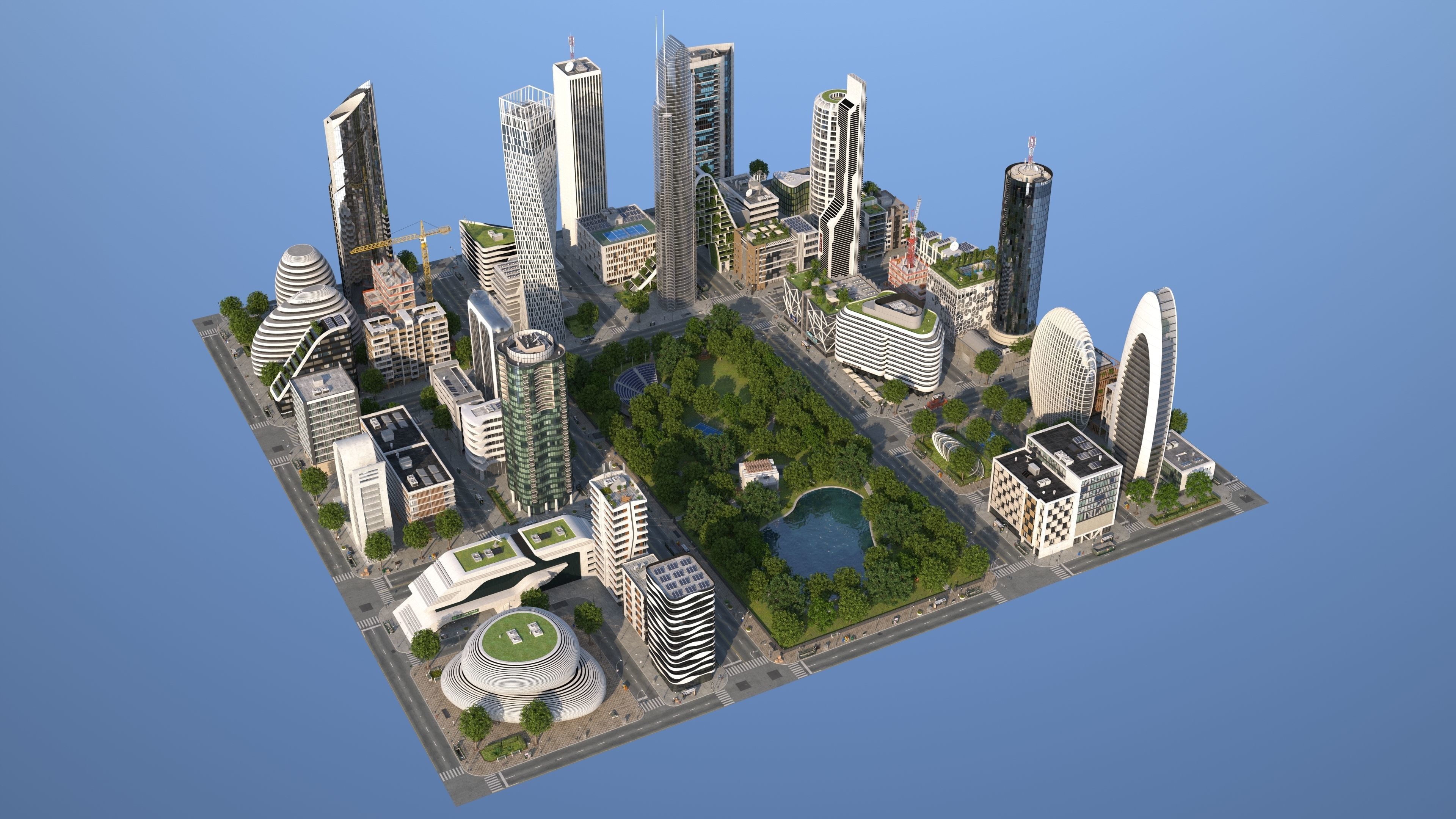 Park City 2 Low-poly 3D model_4