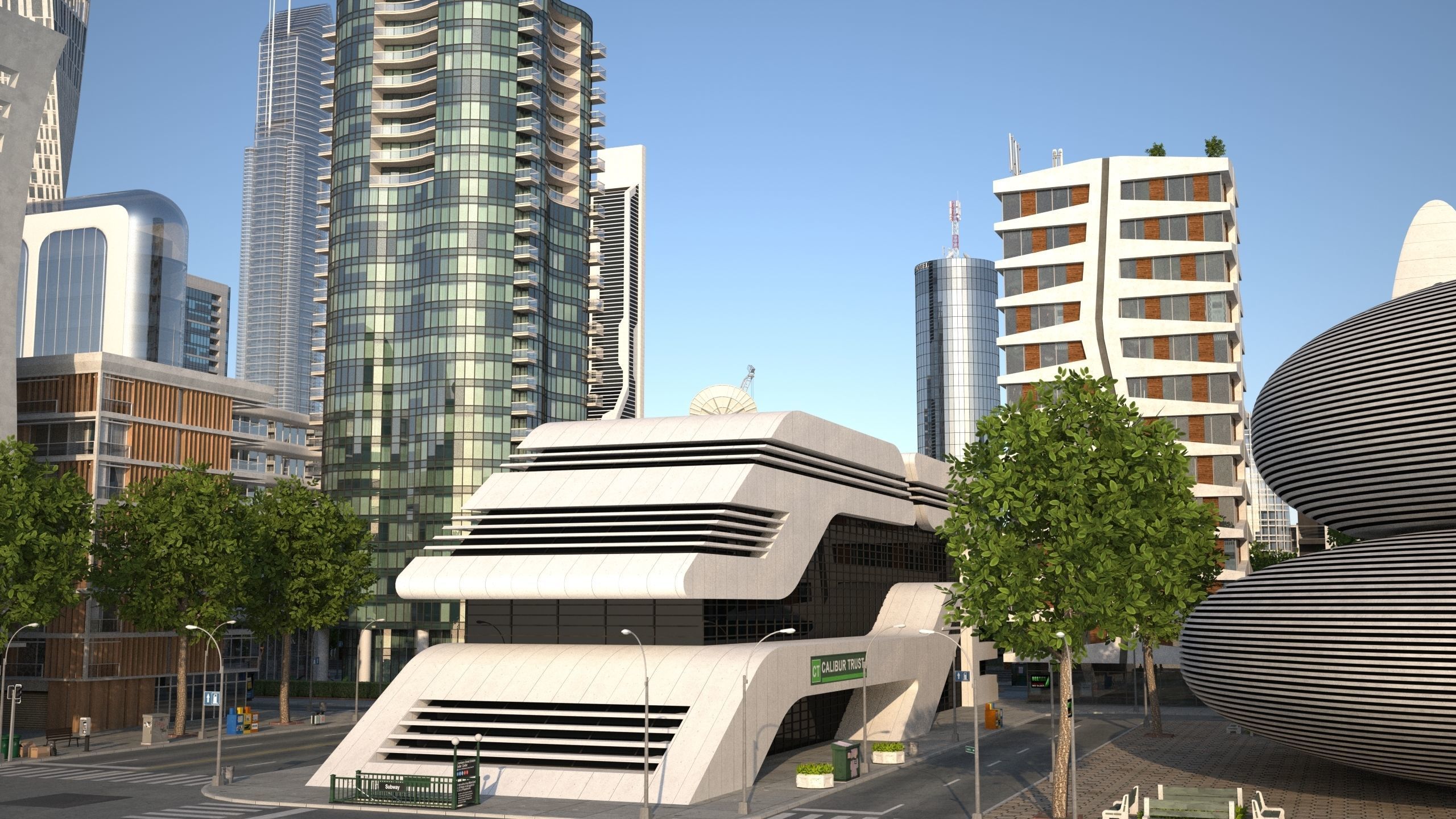 Park City 2 Low-poly 3D model_9