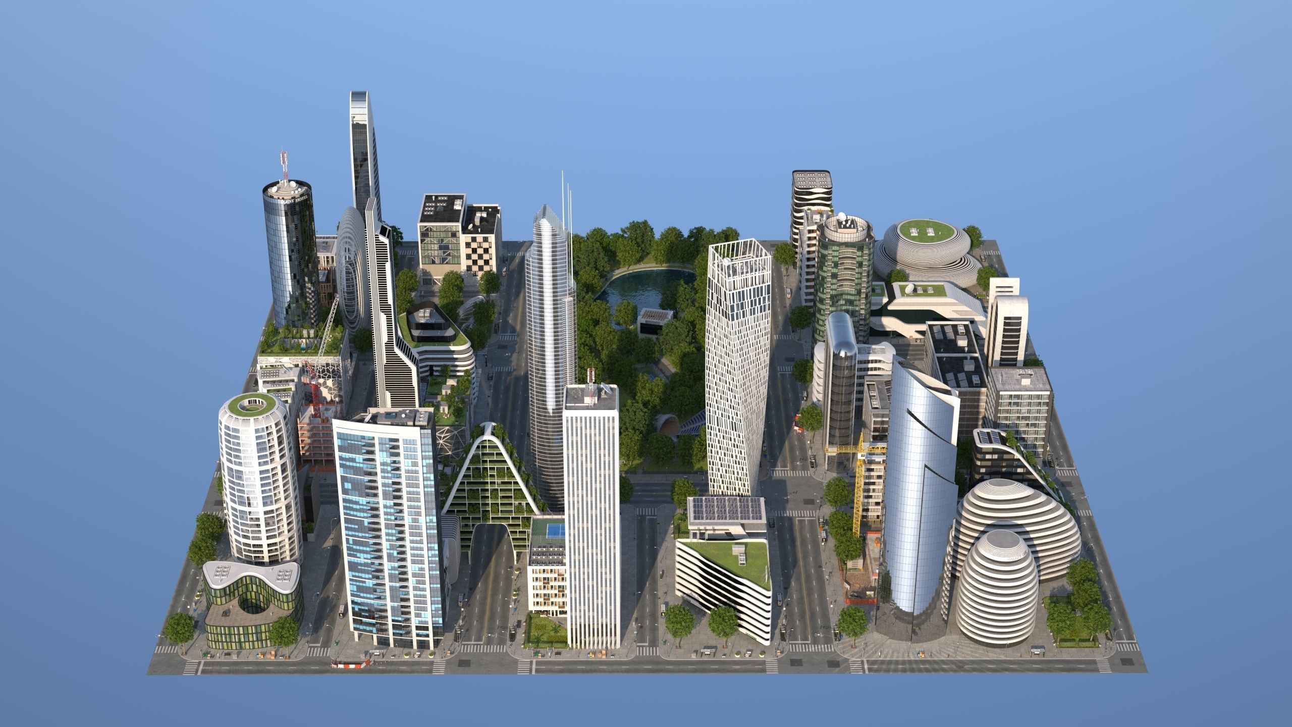 Park City 2 Low-poly 3D model_5