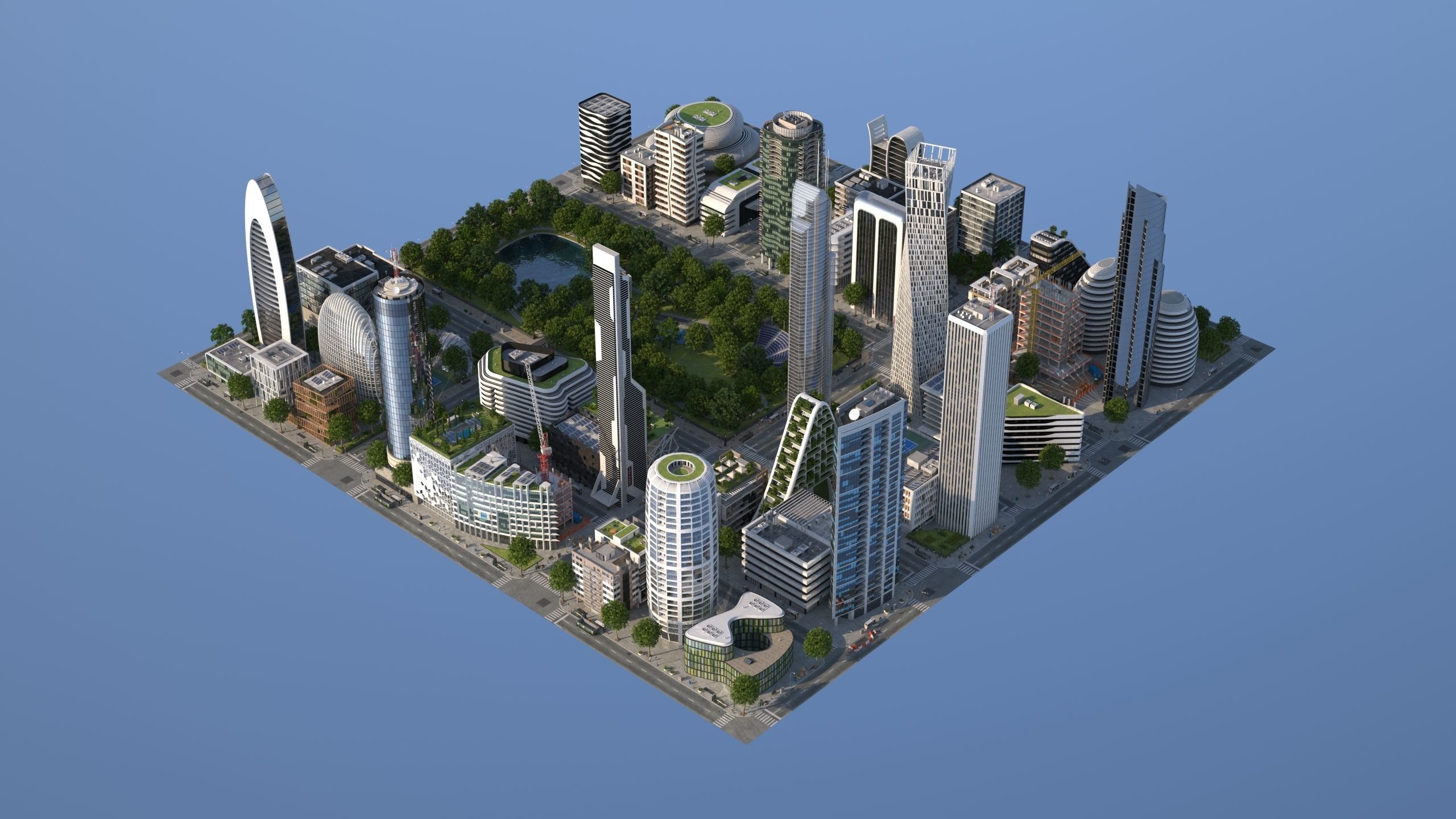 Park City 2 Low-poly 3D model_11